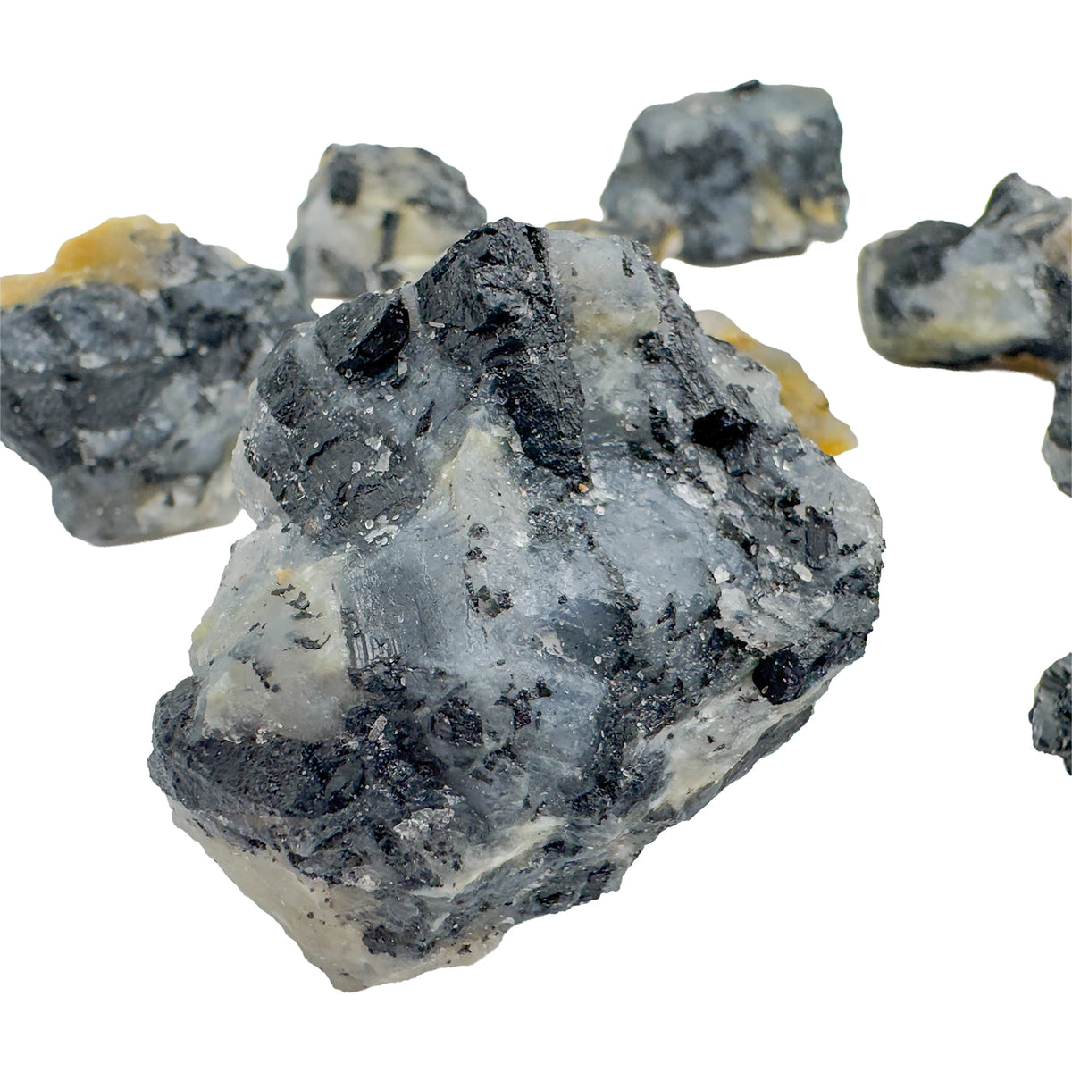 Black Tourmaline in Quartz Raw Stones, A grade from Brazil
