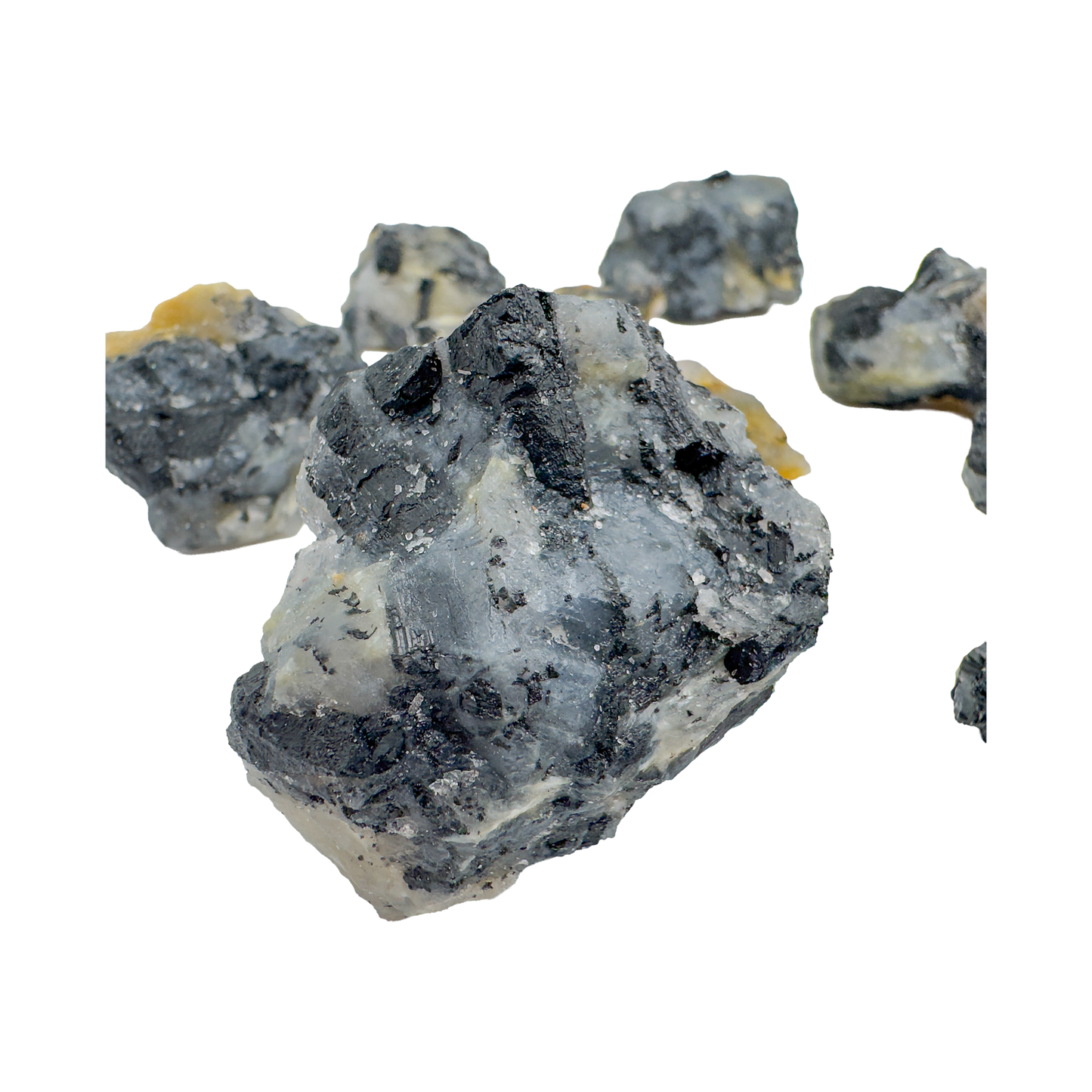 Black Tourmaline in Quartz Raw Stones for Protection, Grounding & Amplification — A grade from Brazil