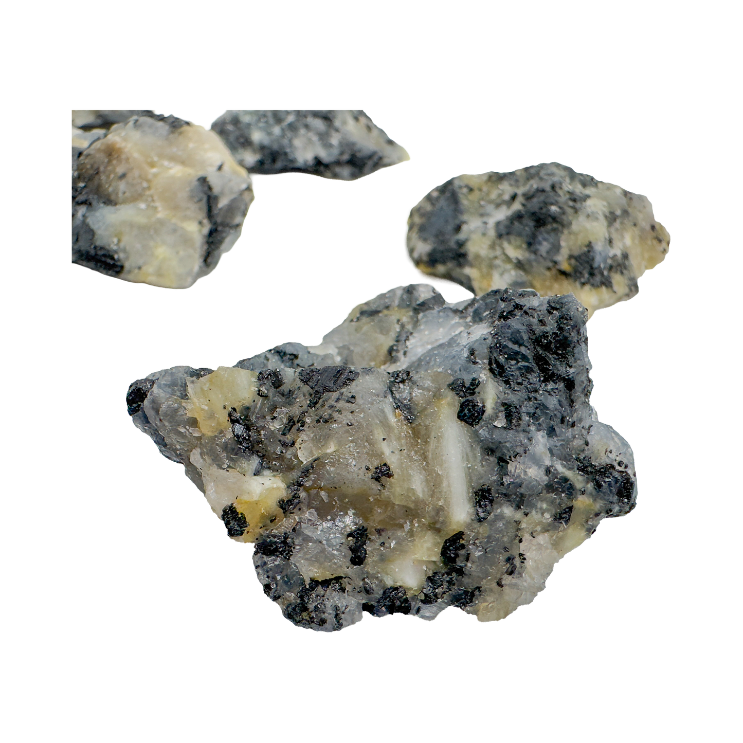 Side angle of Black Tourmaline in Quartz raw stone from Minas Gerais, Brazil