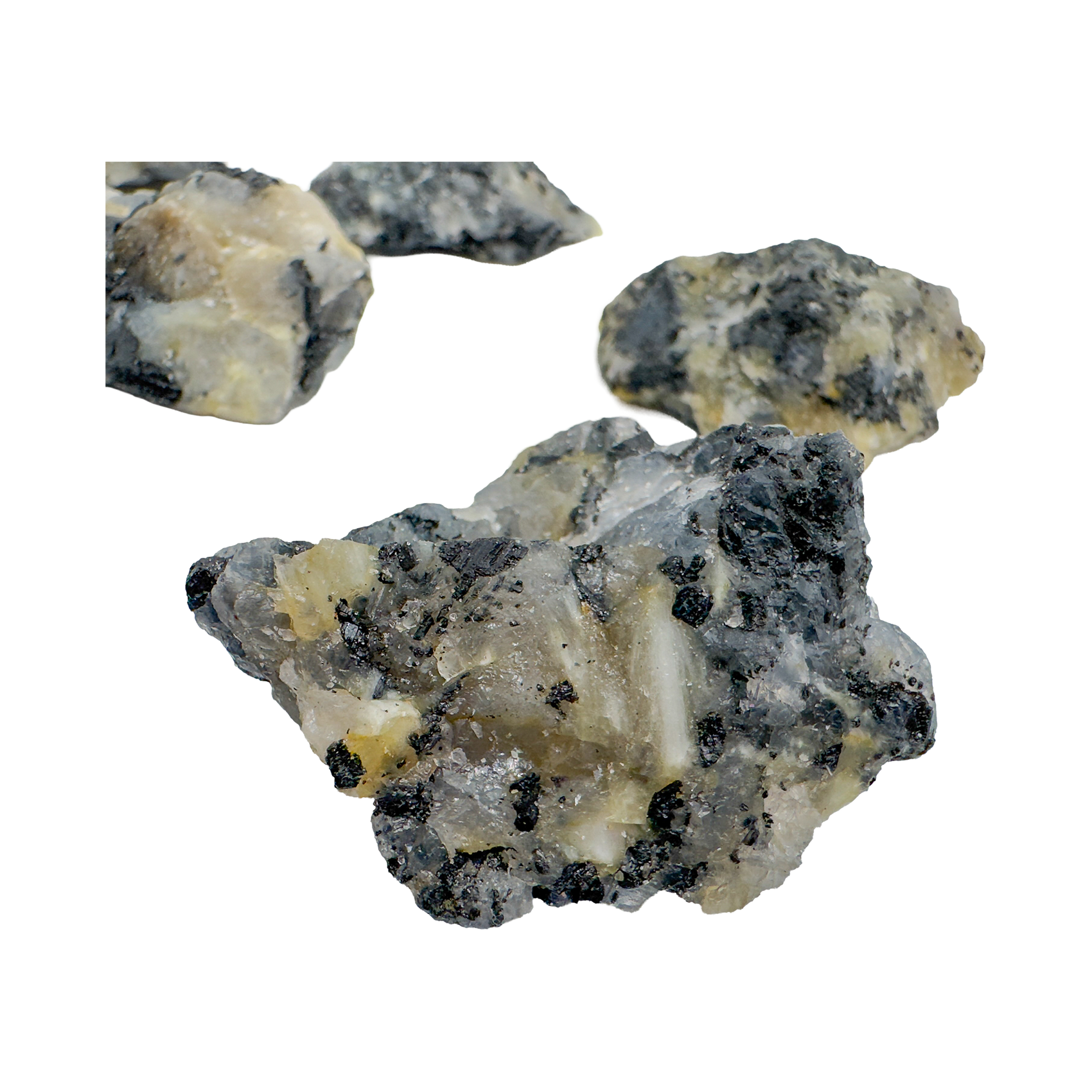 Side angle of Black Tourmaline in Quartz raw stone from Minas Gerais, Brazil