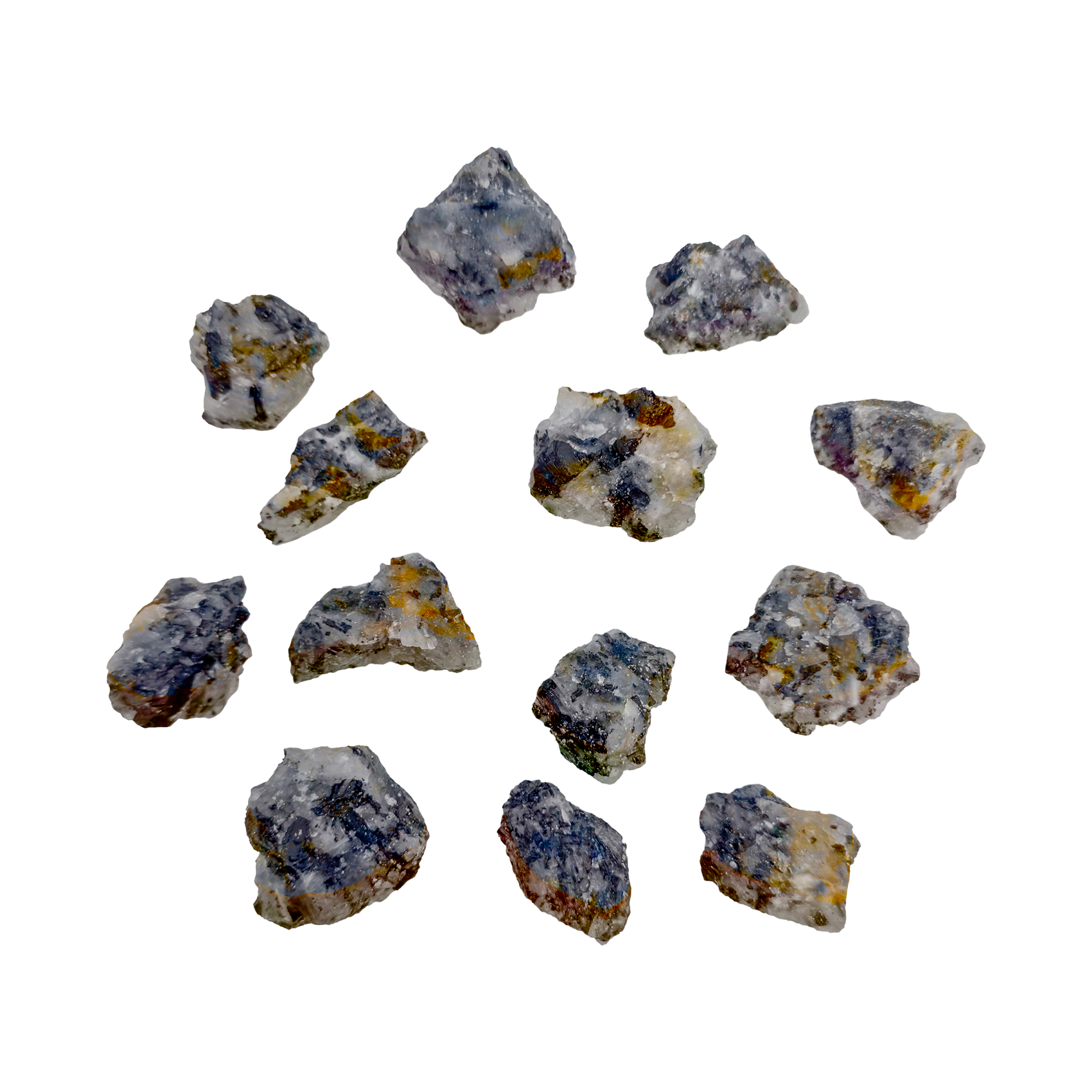 Black Tourmaline in Quartz raw stone closeup showing natural striations