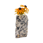 Black tourmaline in quartz crystal vase, cream stone with black tourmaline blades, A grade, Minas Gerais Brazil, view 2