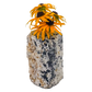 Black tourmaline in quartz crystal vase, cream stone with black tourmaline blades, A grade, Minas Gerais Brazil, view 5