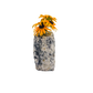 Black tourmaline in quartz crystal vase, cream stone with black tourmaline blades, A grade, Minas Gerais Brazil, view 6