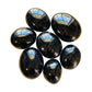 Black Tourmaline Palm Stones to support Anxiety Relief, Calm & Cleansing — black smooth polished, hand-selected AA from Madagascar