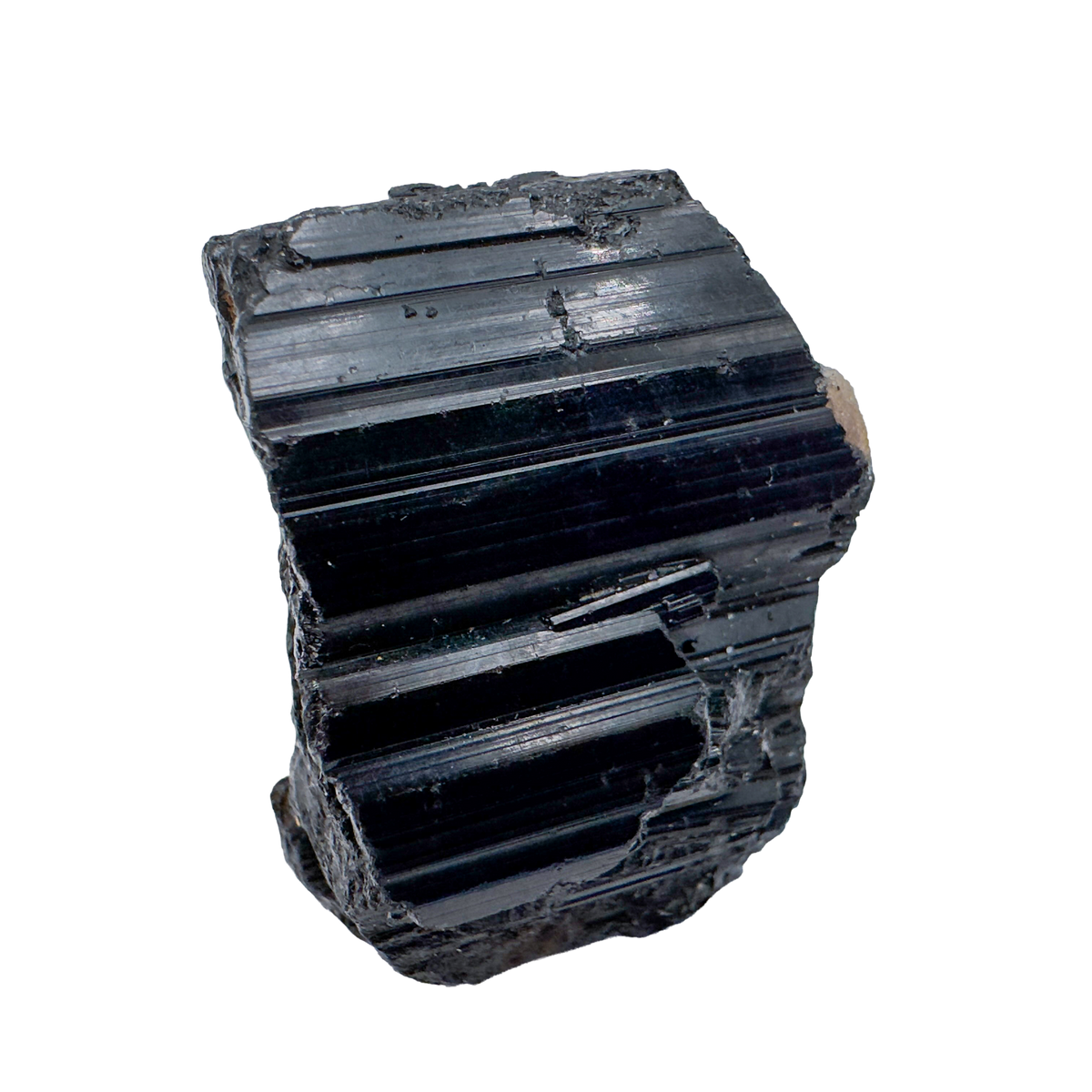 Detail view of AAA Grade Black Tourmaline raw crystals, 0.50 to 1 inch, from Vakinankaratra, Madagascar