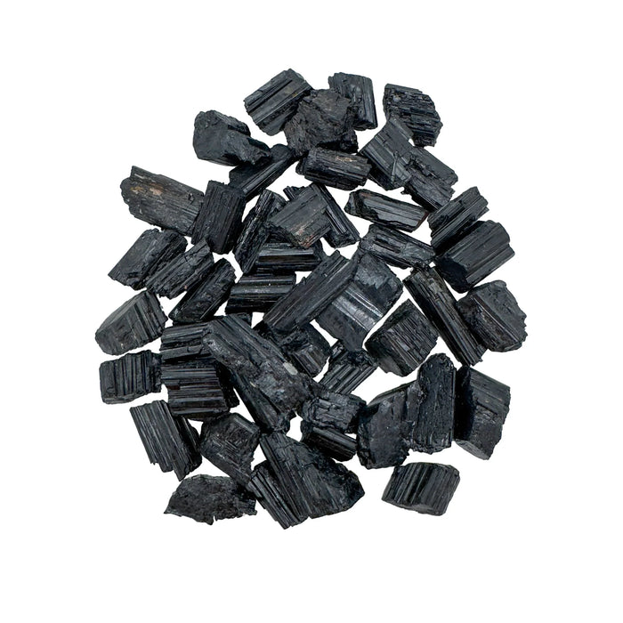 Black Tourmaline Crystals for Anxiety Relief, Calm & Cleansing — black rough natural, AA directly from Brazil