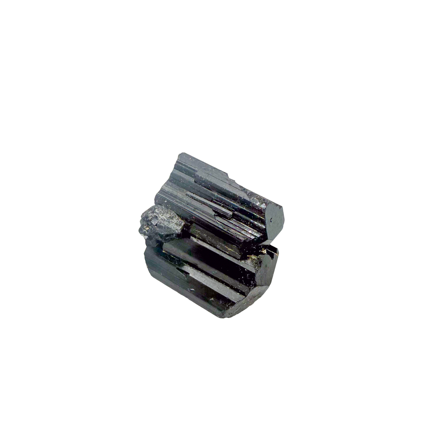 Raw black tourmaline specimen from Madagascar, alternate view