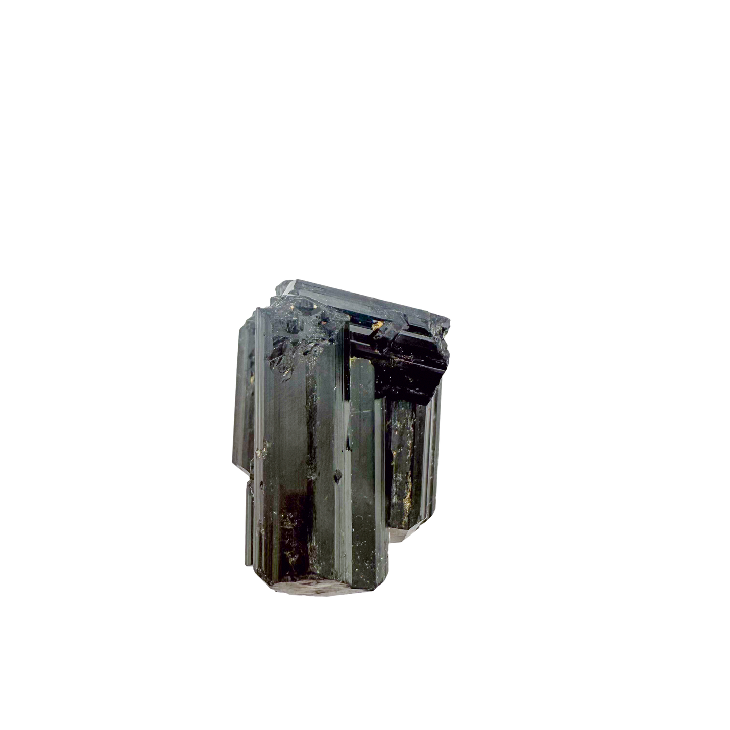 Raw black tourmaline specimen from Madagascar, AAA schorl crystal with vertical striations
