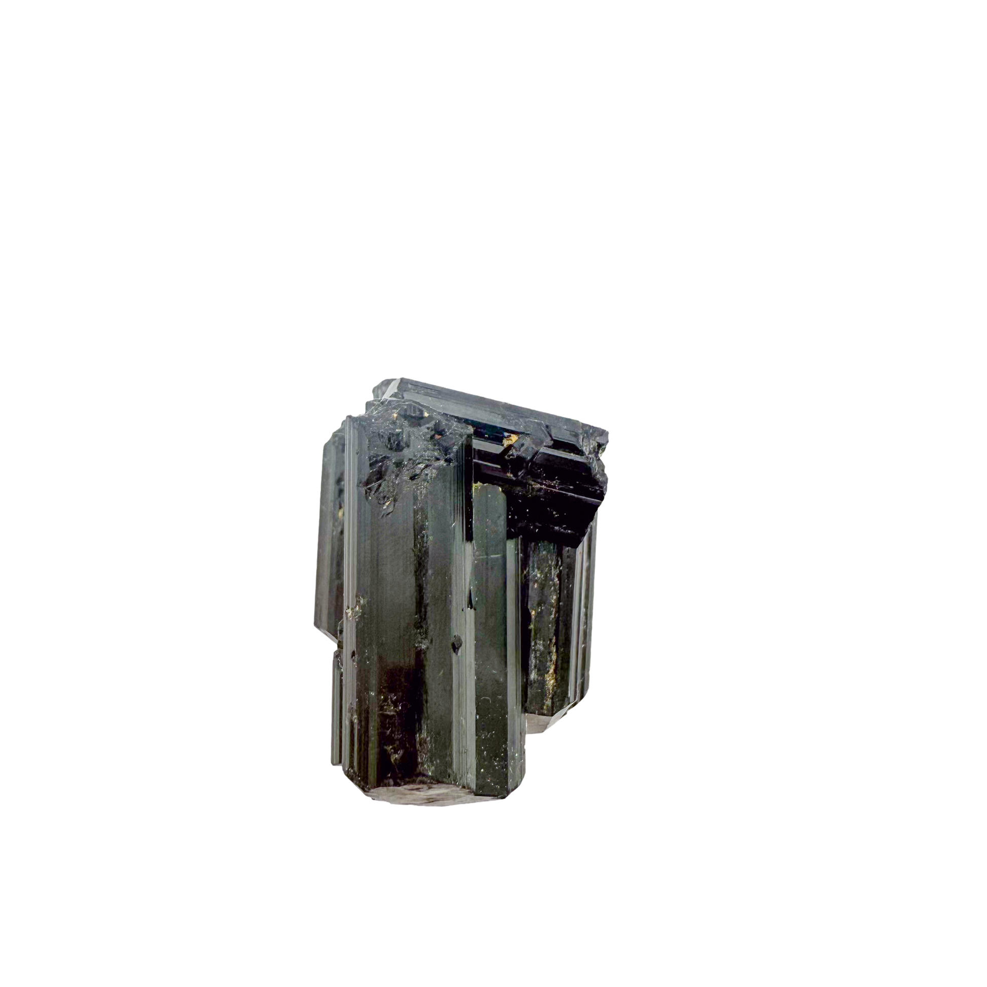 Raw black tourmaline specimen from Madagascar, AAA schorl crystal with vertical striations
