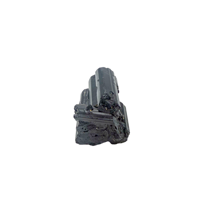 Raw black tourmaline specimen from Madagascar, alternate view
