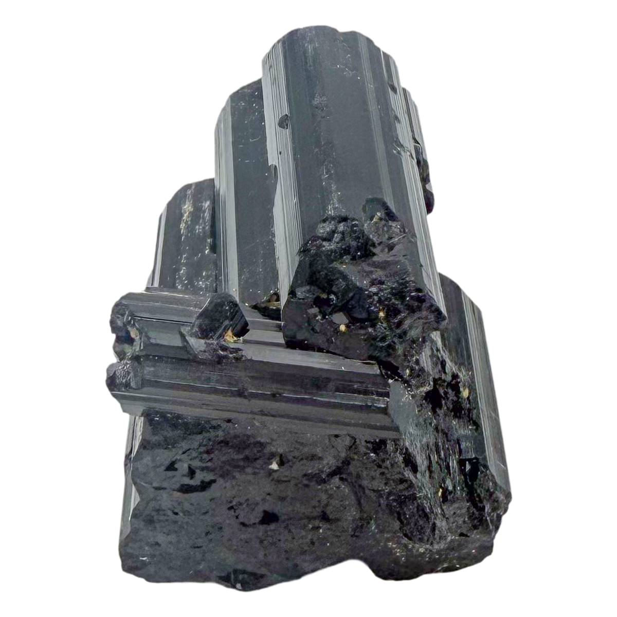 Raw black tourmaline specimen from Madagascar, alternate view