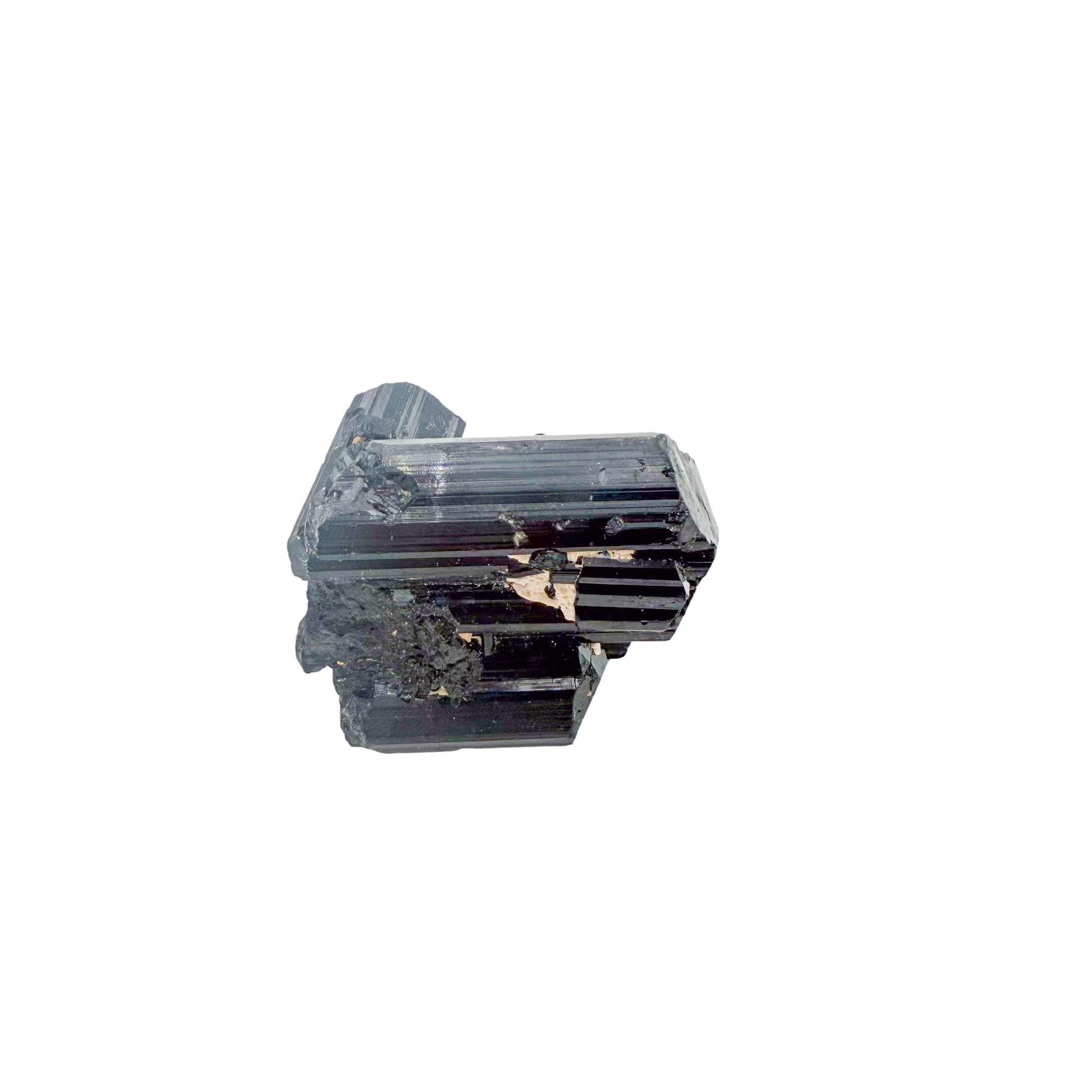 Raw black tourmaline specimen from Madagascar, alternate view
