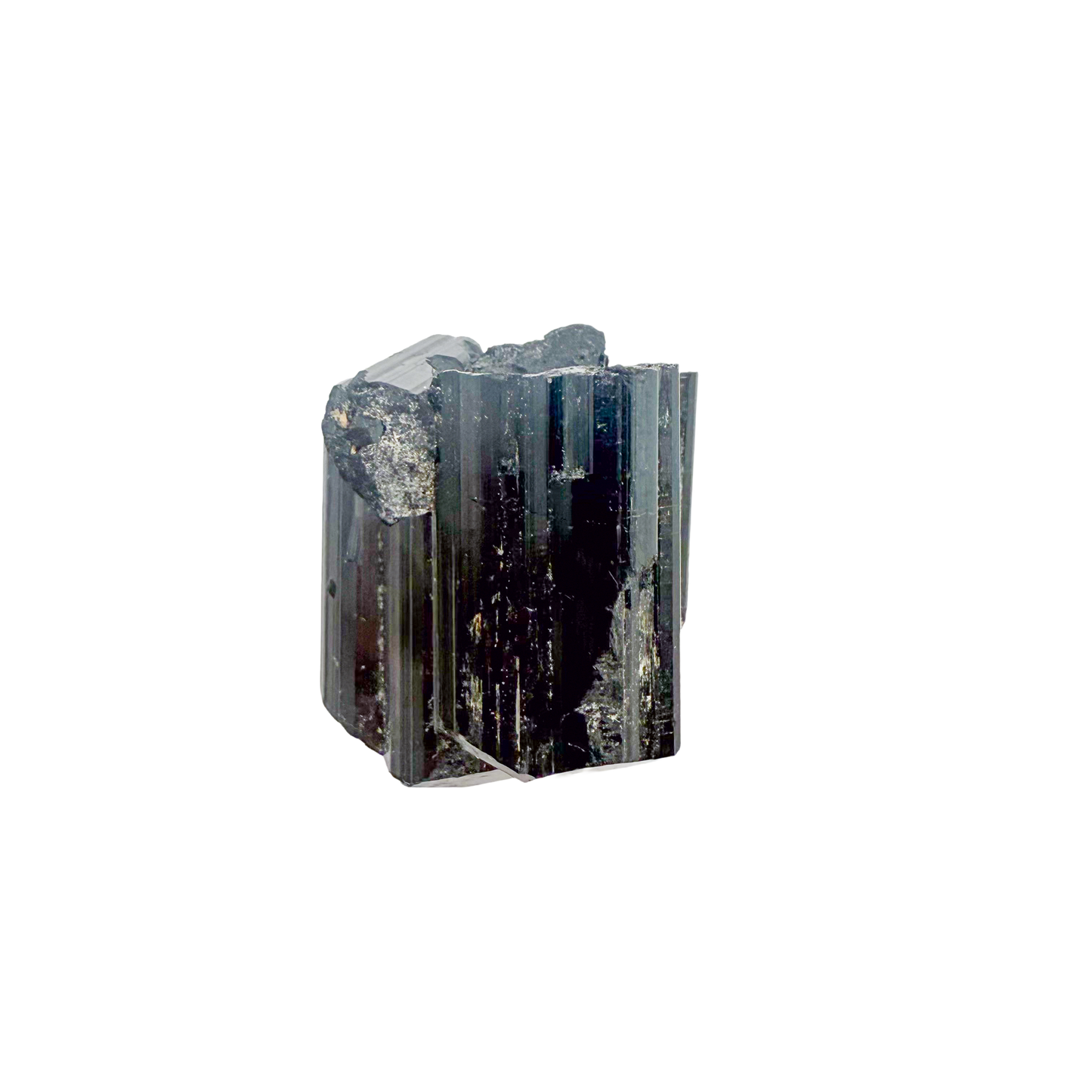 Raw black tourmaline specimen from Madagascar, alternate view
