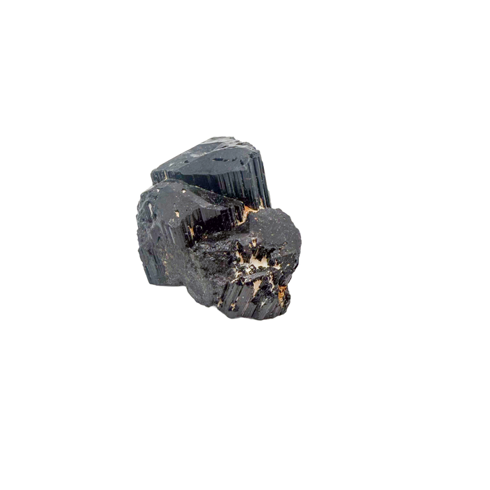 Raw black tourmaline specimen from Madagascar, alternate view