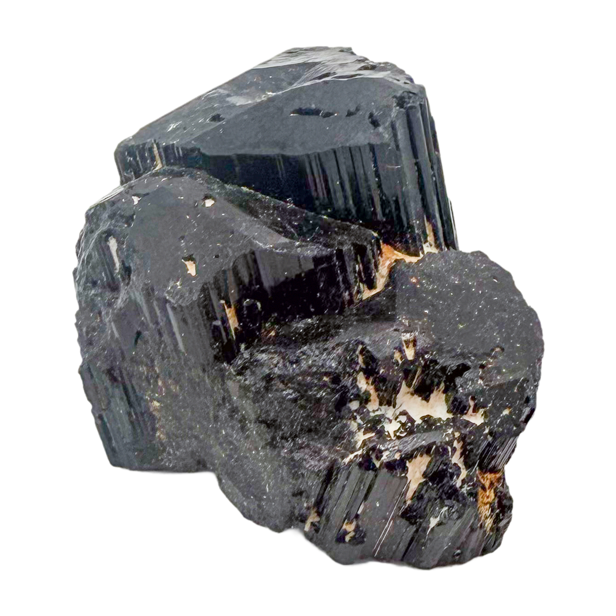 Raw black tourmaline specimen from Madagascar, alternate view