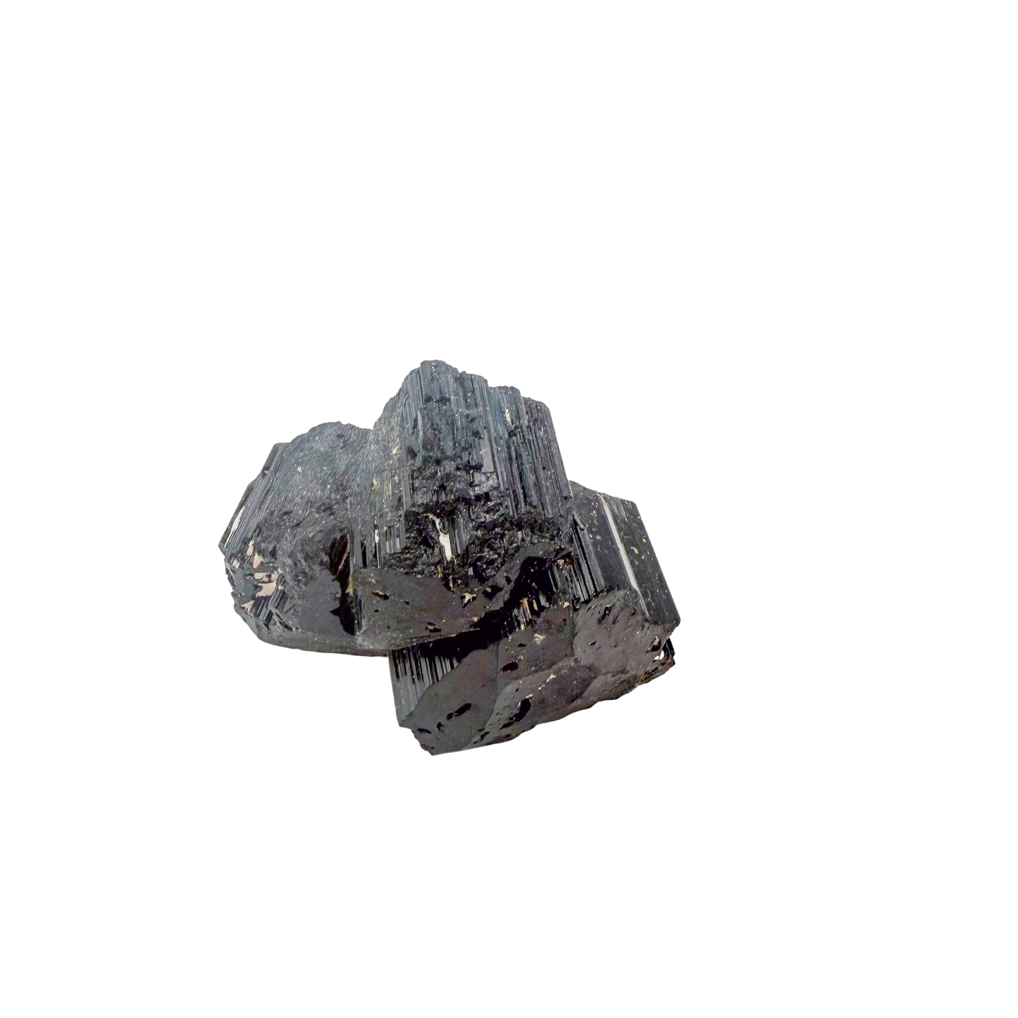 Raw black tourmaline specimen from Madagascar, alternate view