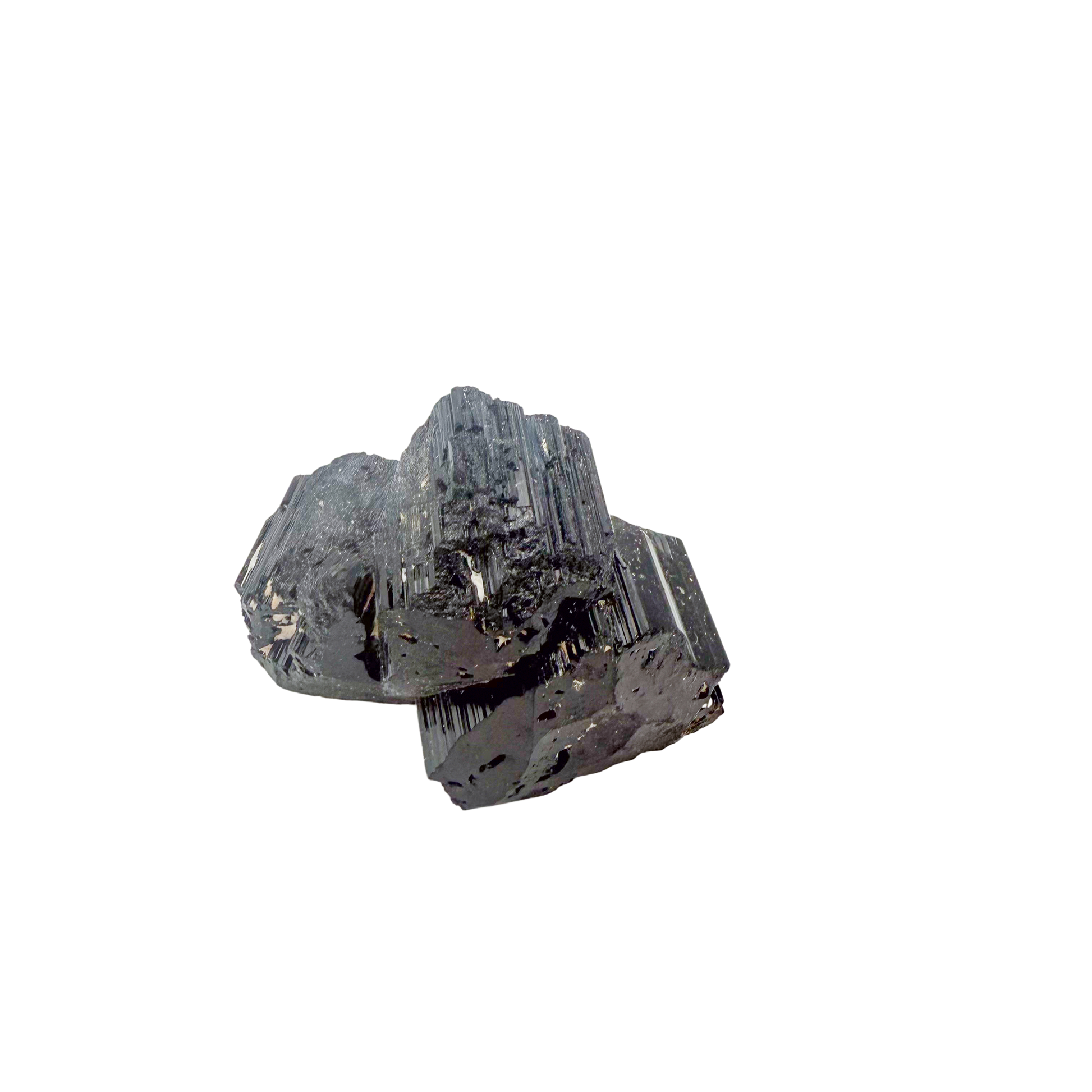 Raw black tourmaline specimen from Madagascar, alternate view