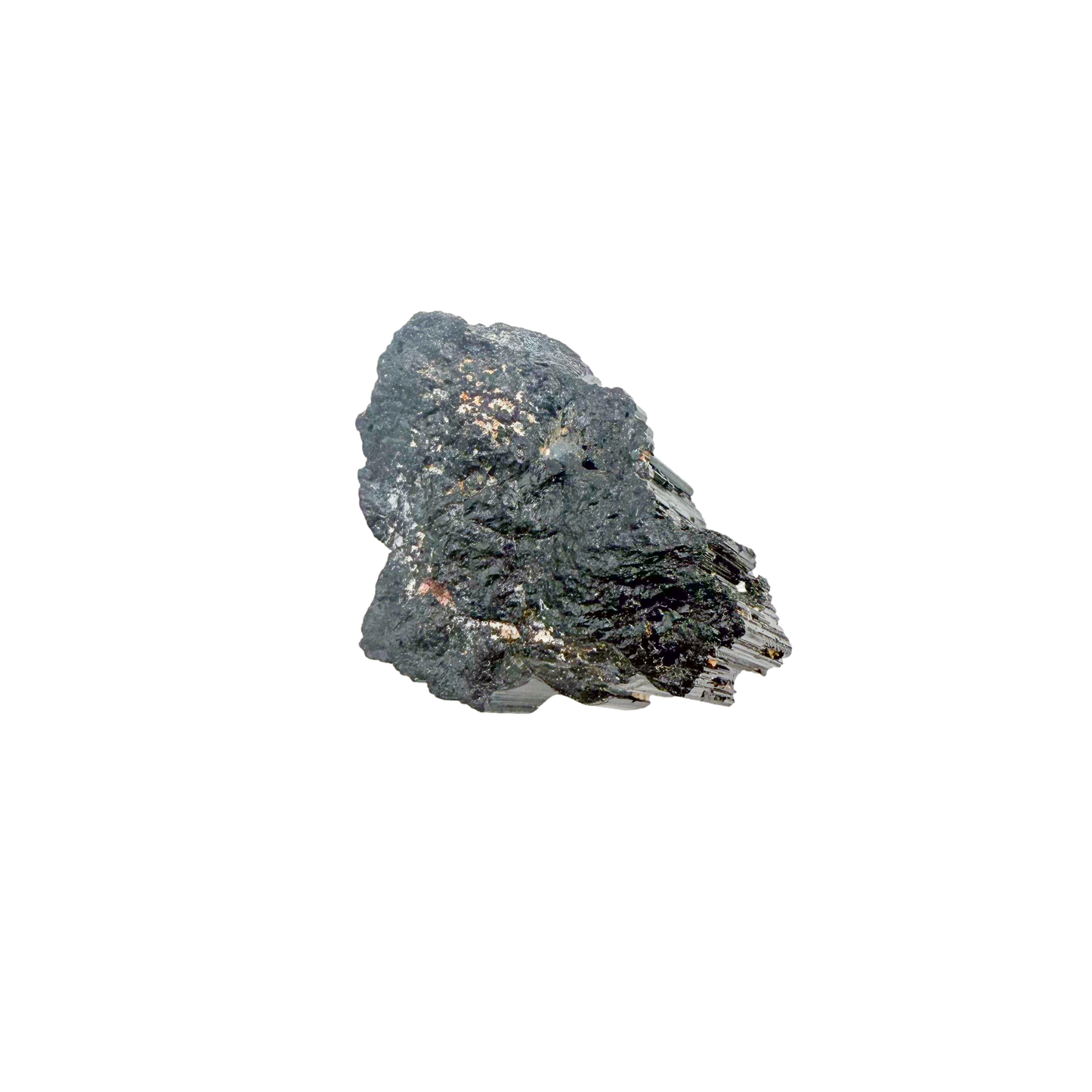 Raw black tourmaline specimen from Madagascar, alternate view