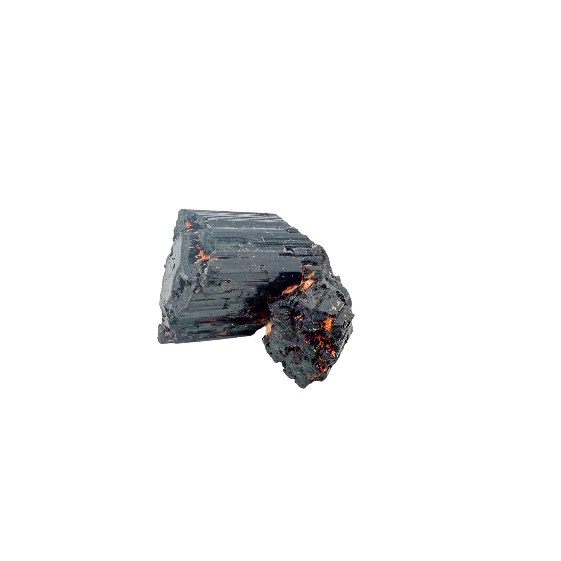 Raw black tourmaline specimen from Madagascar, alternate view