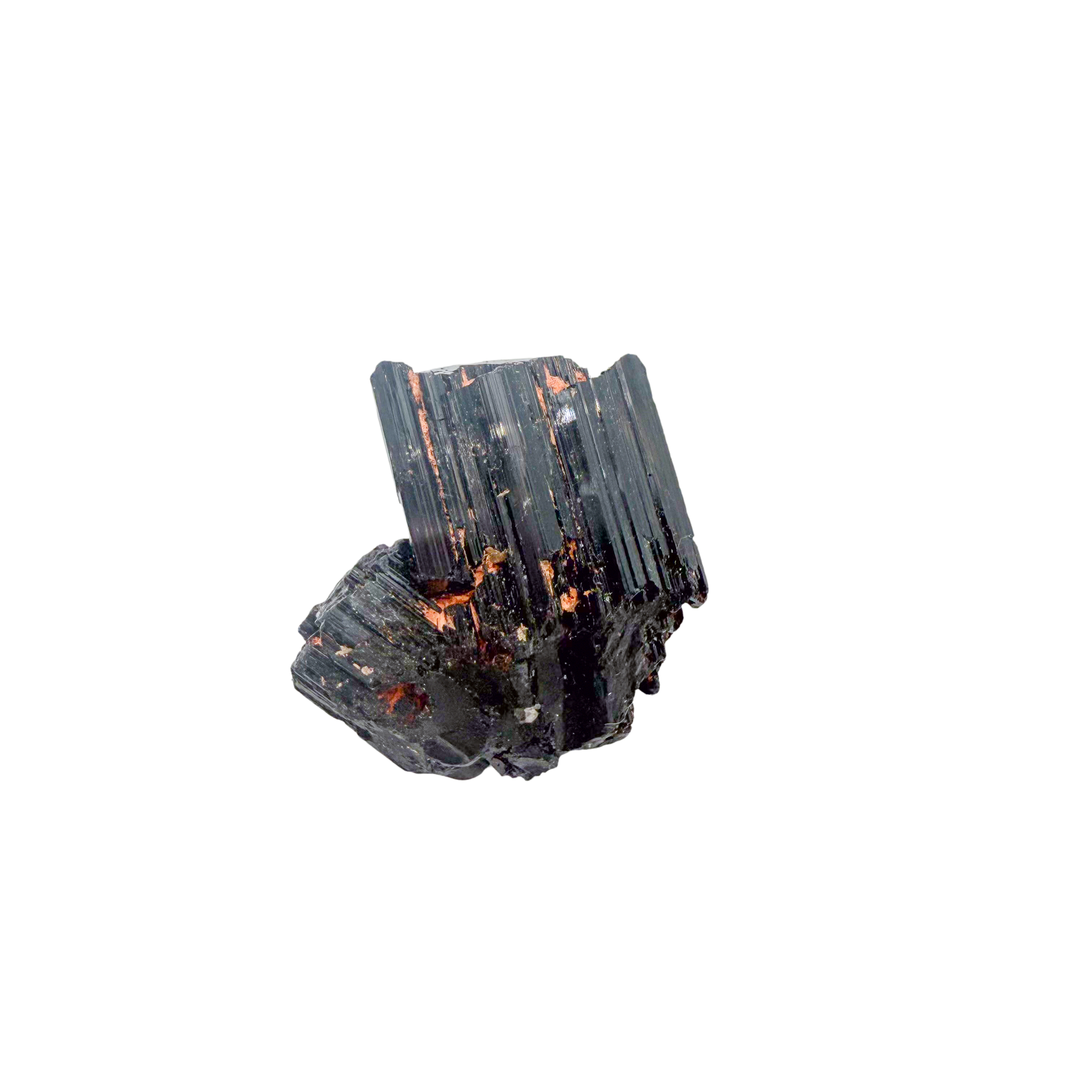 Raw black tourmaline specimen from Madagascar, AAA schorl crystal with vertical striations