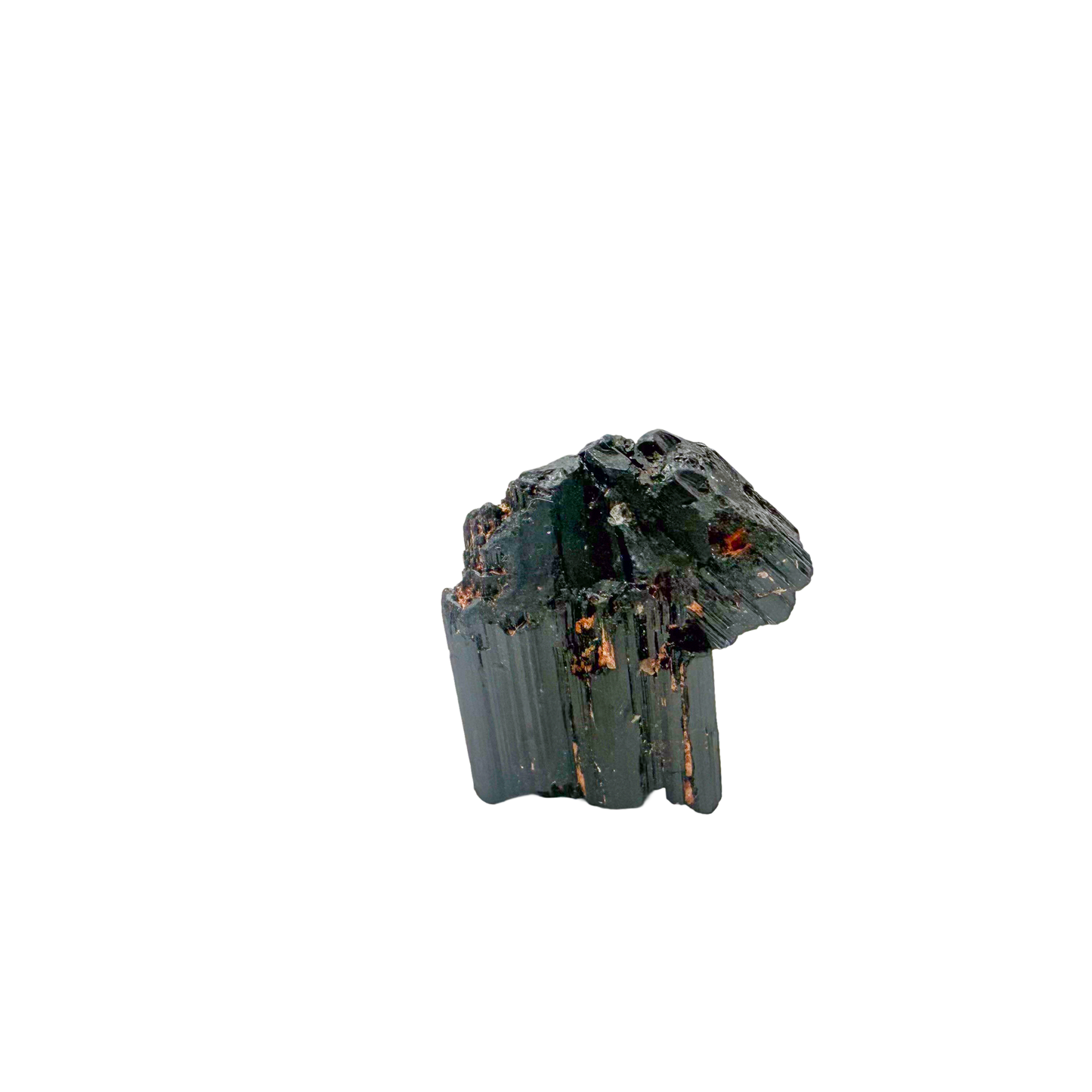 Raw black tourmaline specimen from Madagascar, alternate view