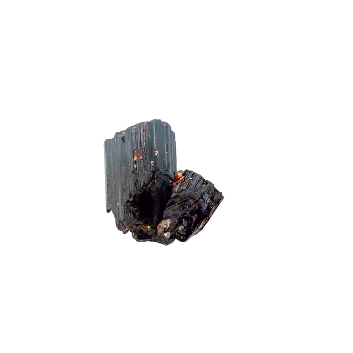 Raw black tourmaline specimen from Madagascar, alternate view