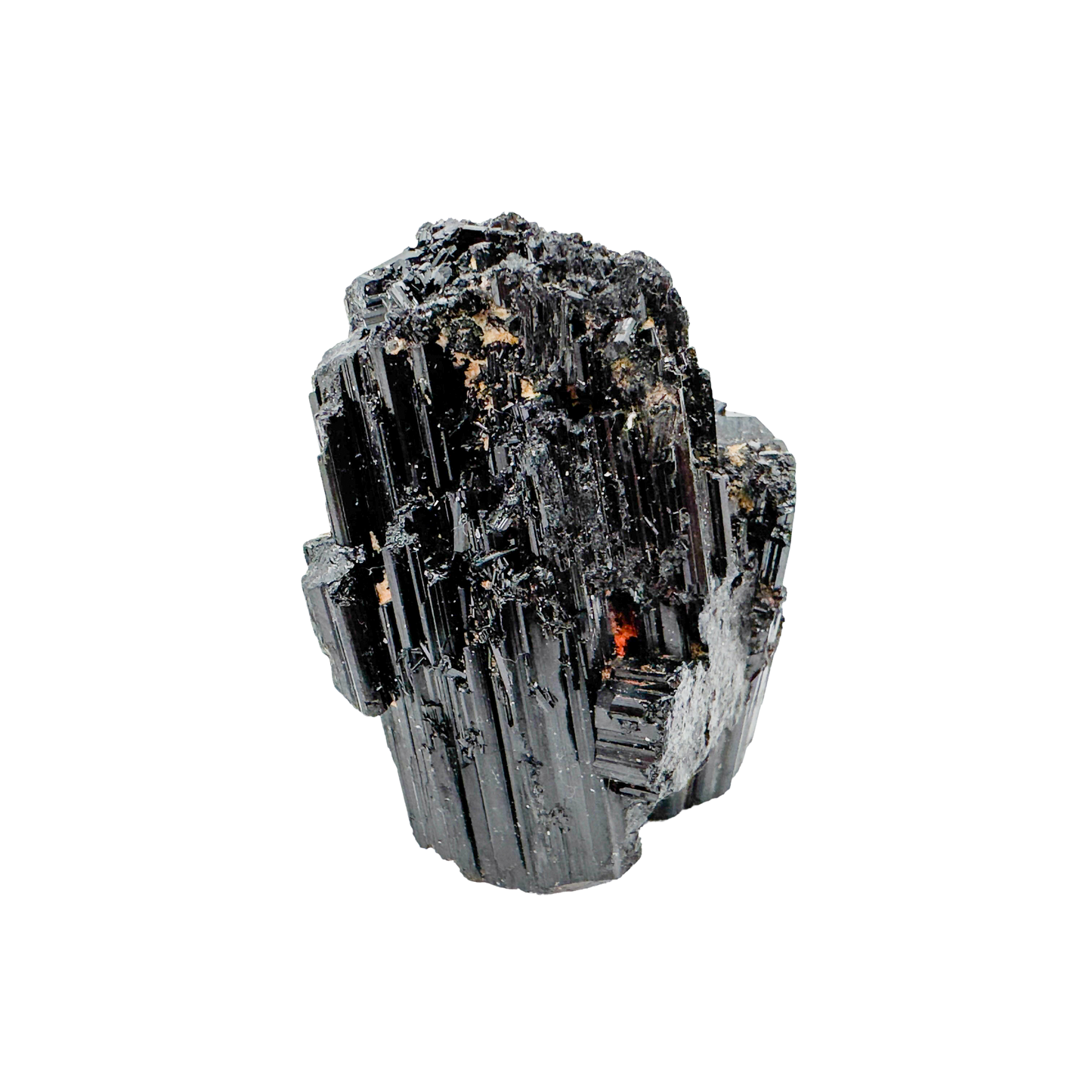 Raw black tourmaline specimen from Madagascar, alternate view