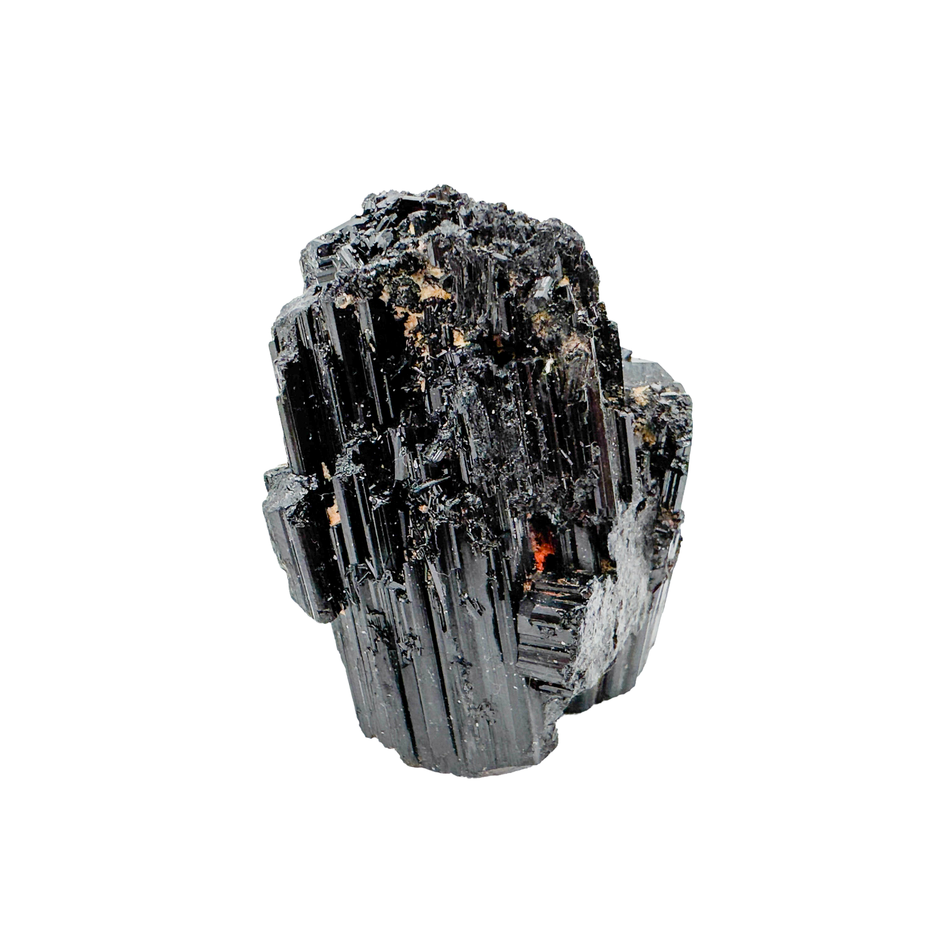 Raw black tourmaline specimen from Madagascar, alternate view