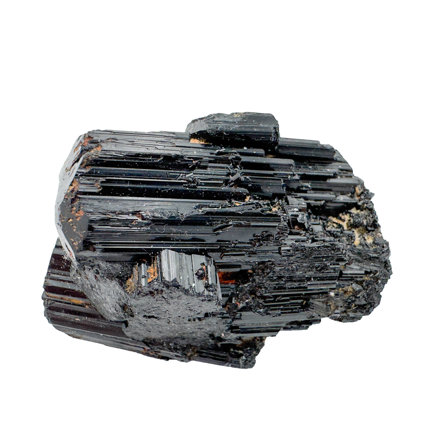 Raw black tourmaline specimen from Madagascar, alternate view
