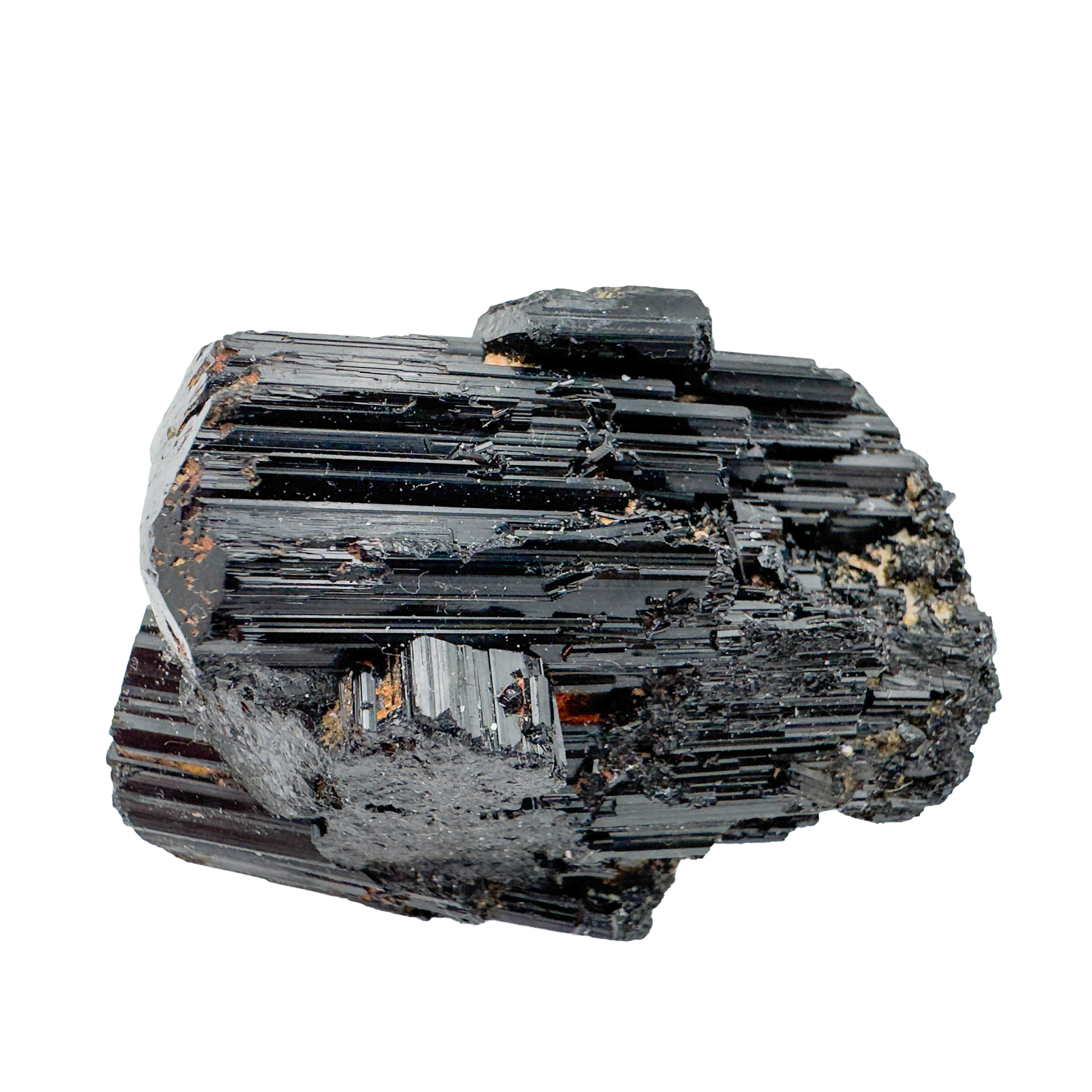 Raw black tourmaline specimen from Madagascar, alternate view