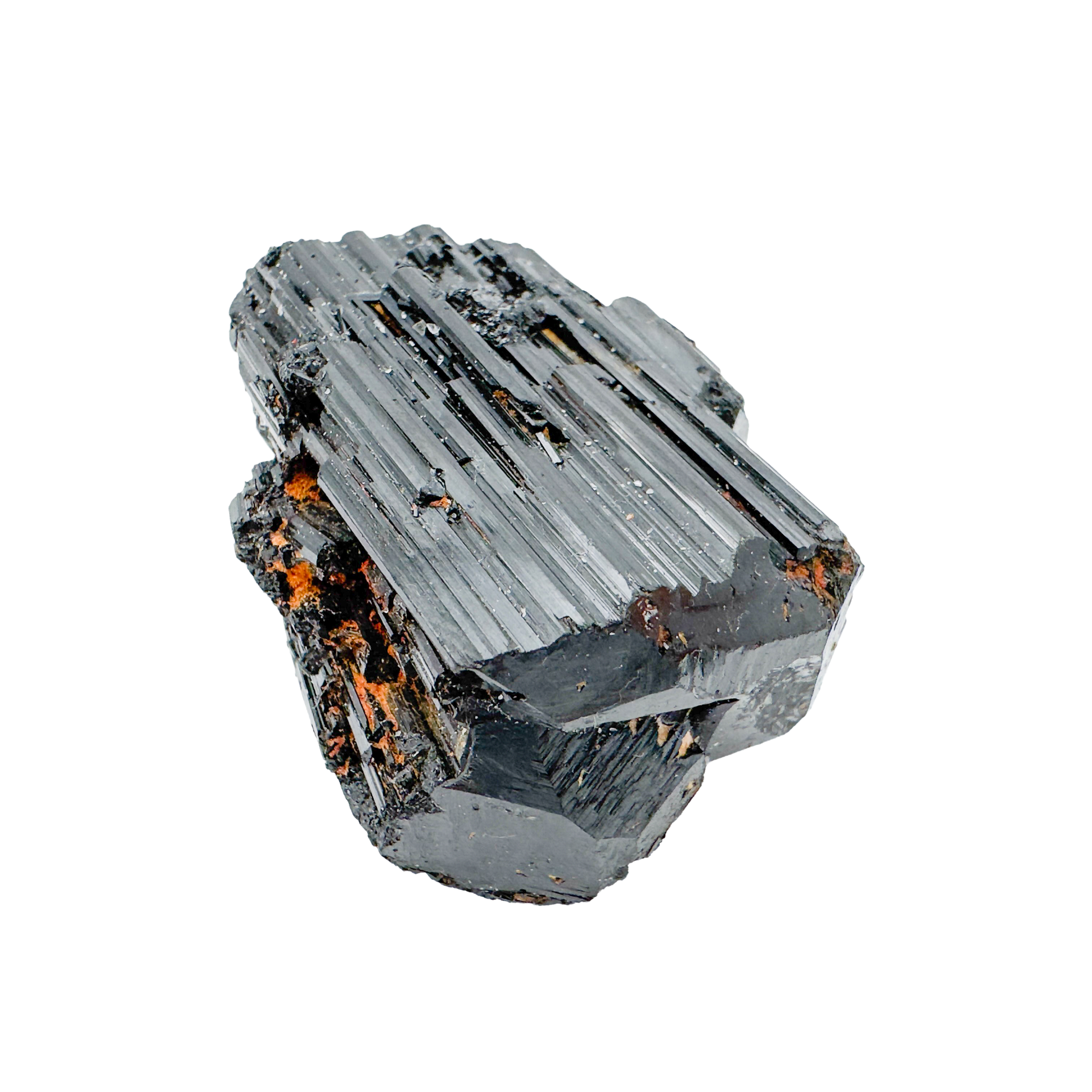Raw black tourmaline specimen from Madagascar, alternate view