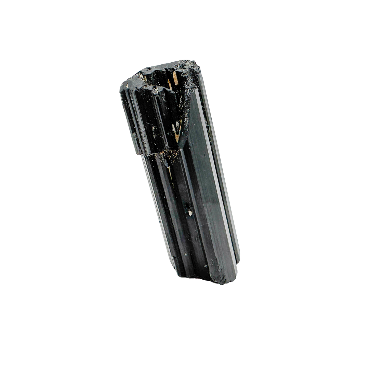 Raw black tourmaline specimen from Madagascar, alternate view