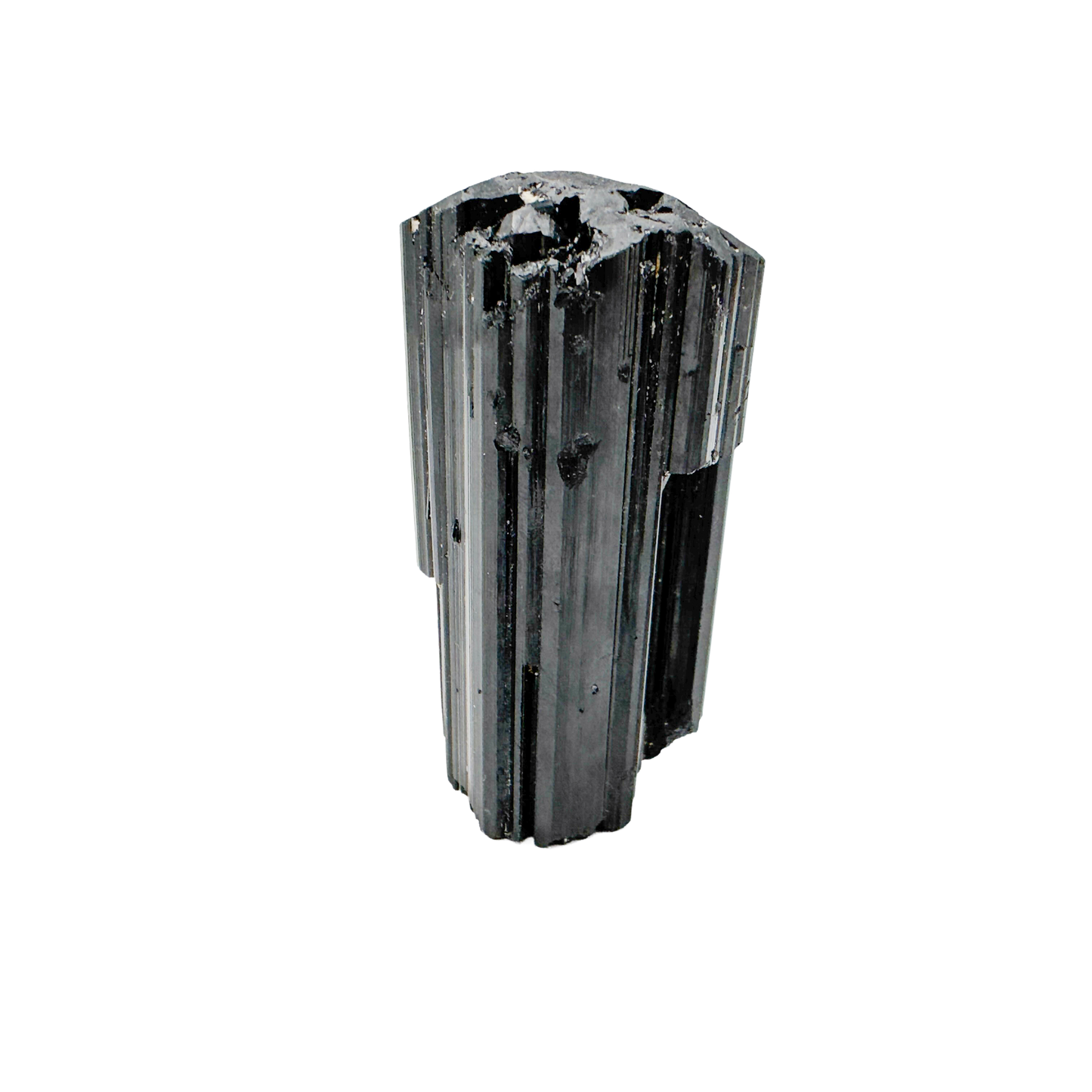 Raw black tourmaline specimen from Madagascar, alternate view