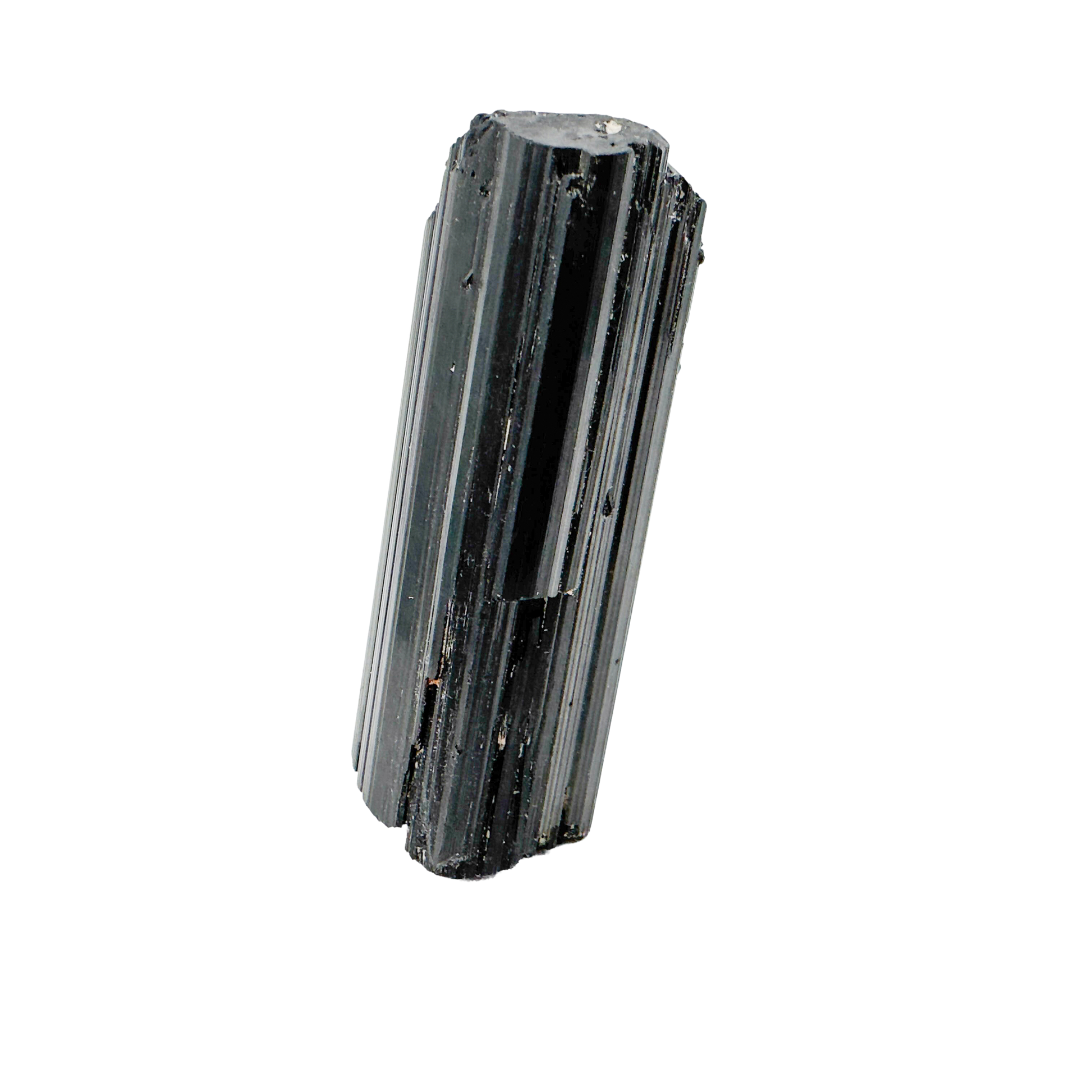 Raw black tourmaline specimen from Madagascar, alternate view