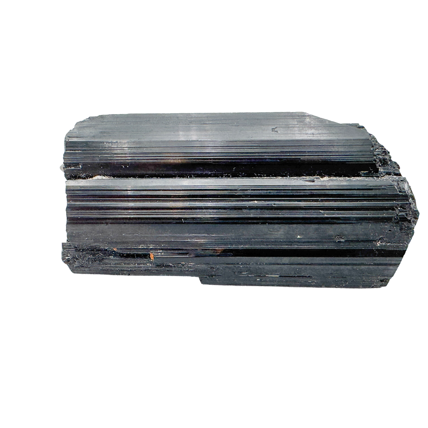 Raw black tourmaline specimen from Madagascar, alternate view