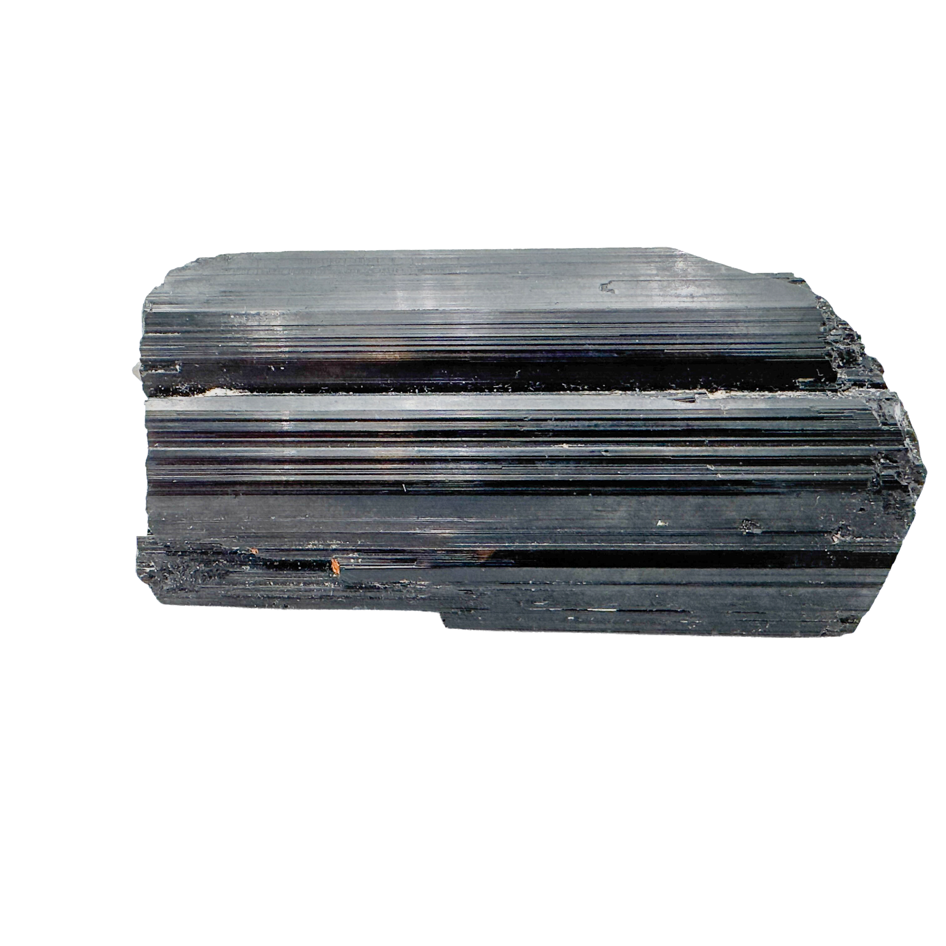 Raw black tourmaline specimen from Madagascar, alternate view