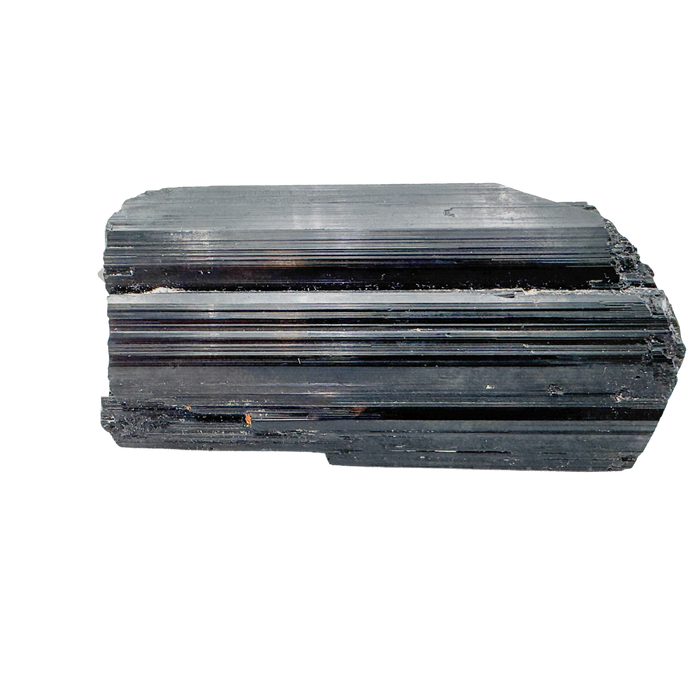 Raw black tourmaline specimen from Madagascar, alternate view