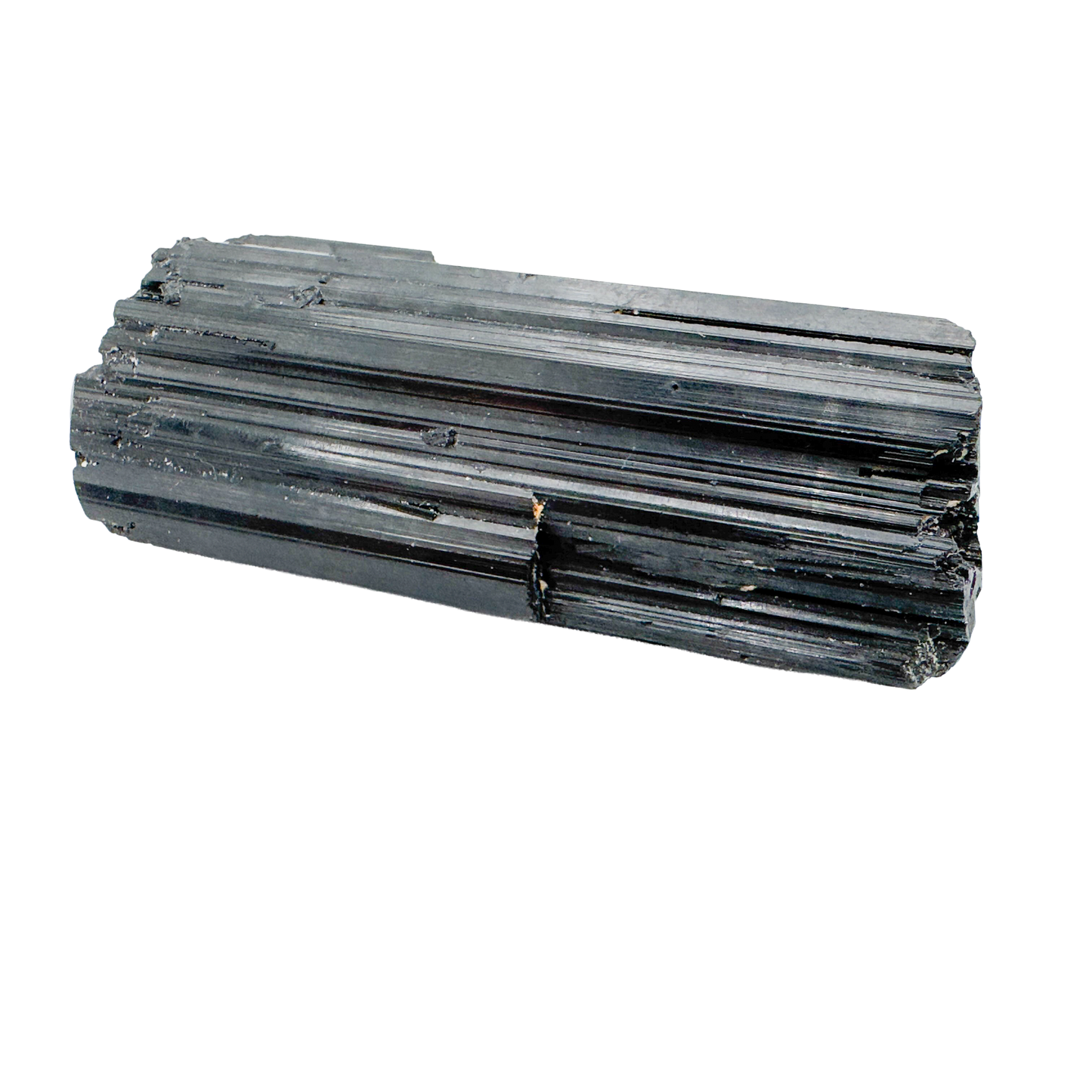 Raw black tourmaline specimen from Madagascar, alternate view