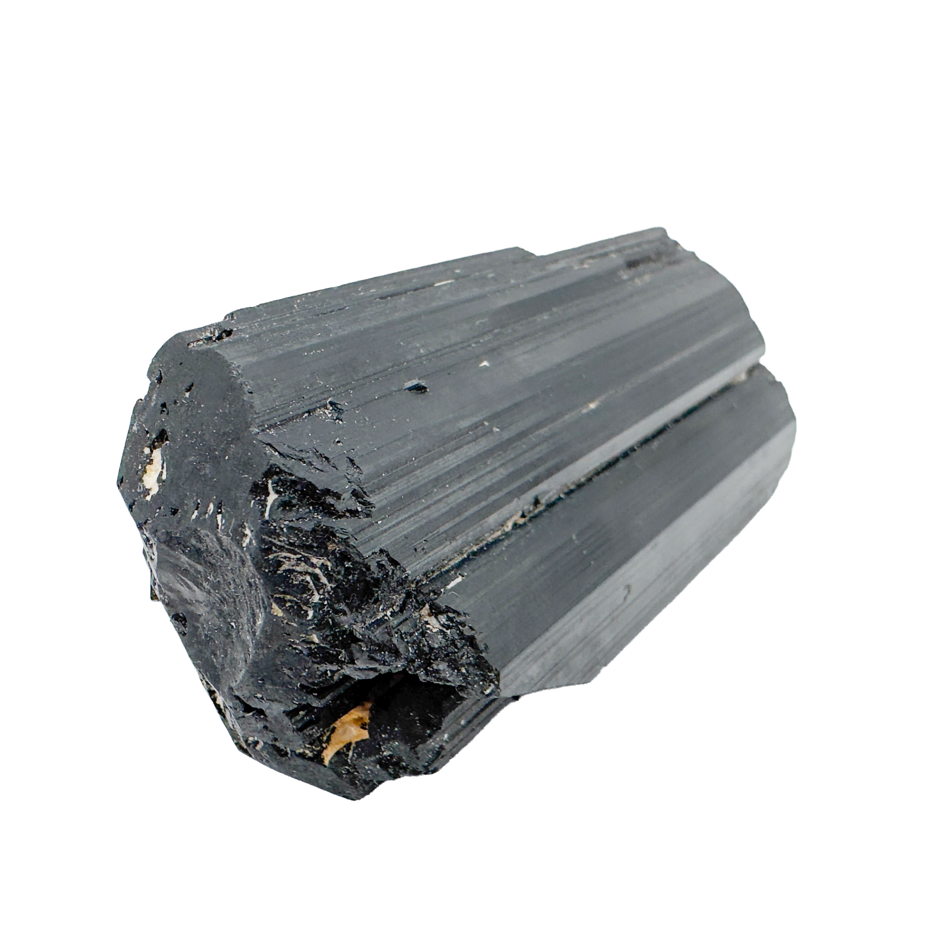 Raw black tourmaline specimen from Madagascar, alternate view