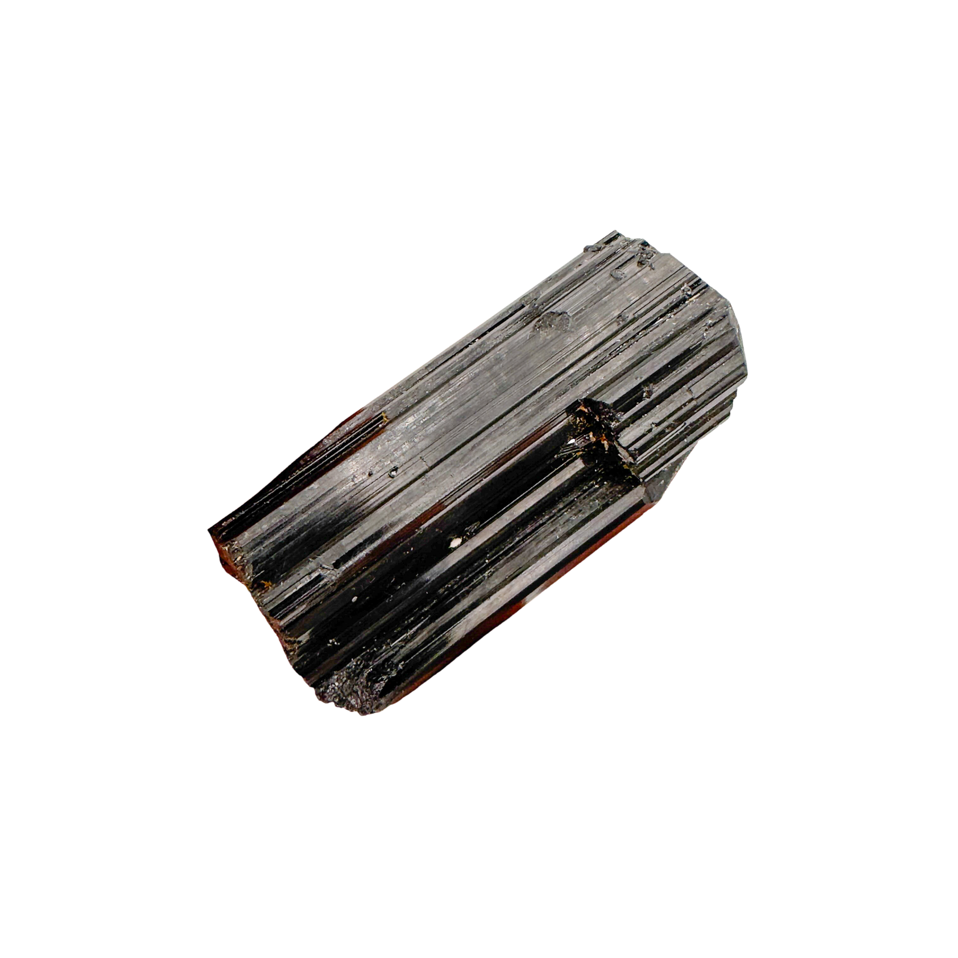 Raw black tourmaline specimen from Madagascar, alternate view