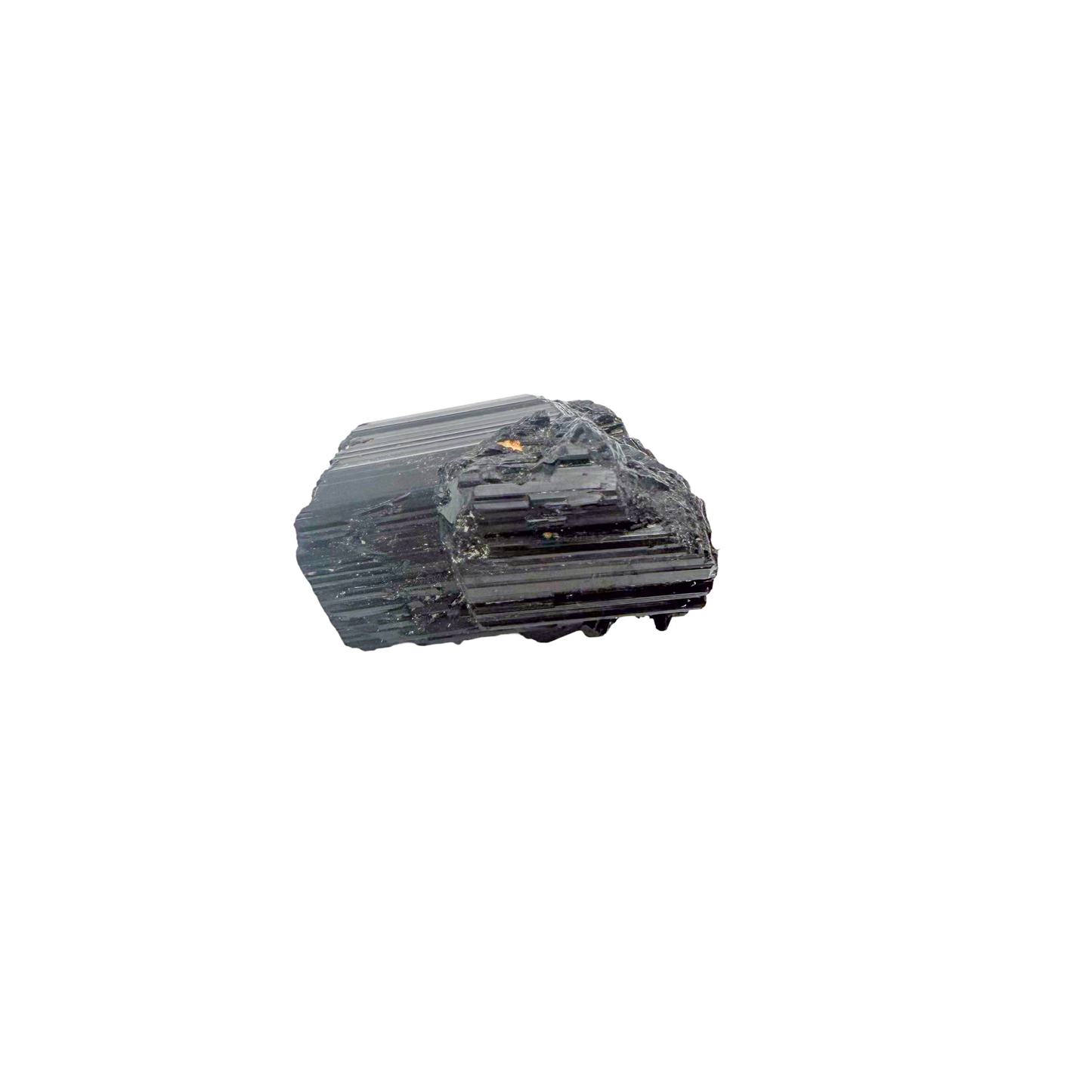 Raw black tourmaline specimen from Madagascar, alternate view