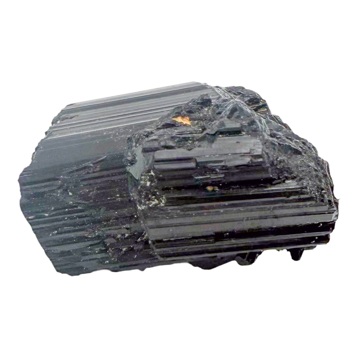 Raw black tourmaline specimen from Madagascar, alternate view