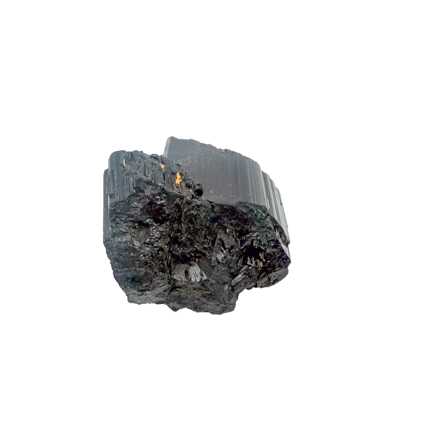 Raw black tourmaline specimen from Madagascar, alternate view