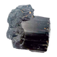 Raw black tourmaline specimen from Madagascar, AAA schorl crystal with vertical striations