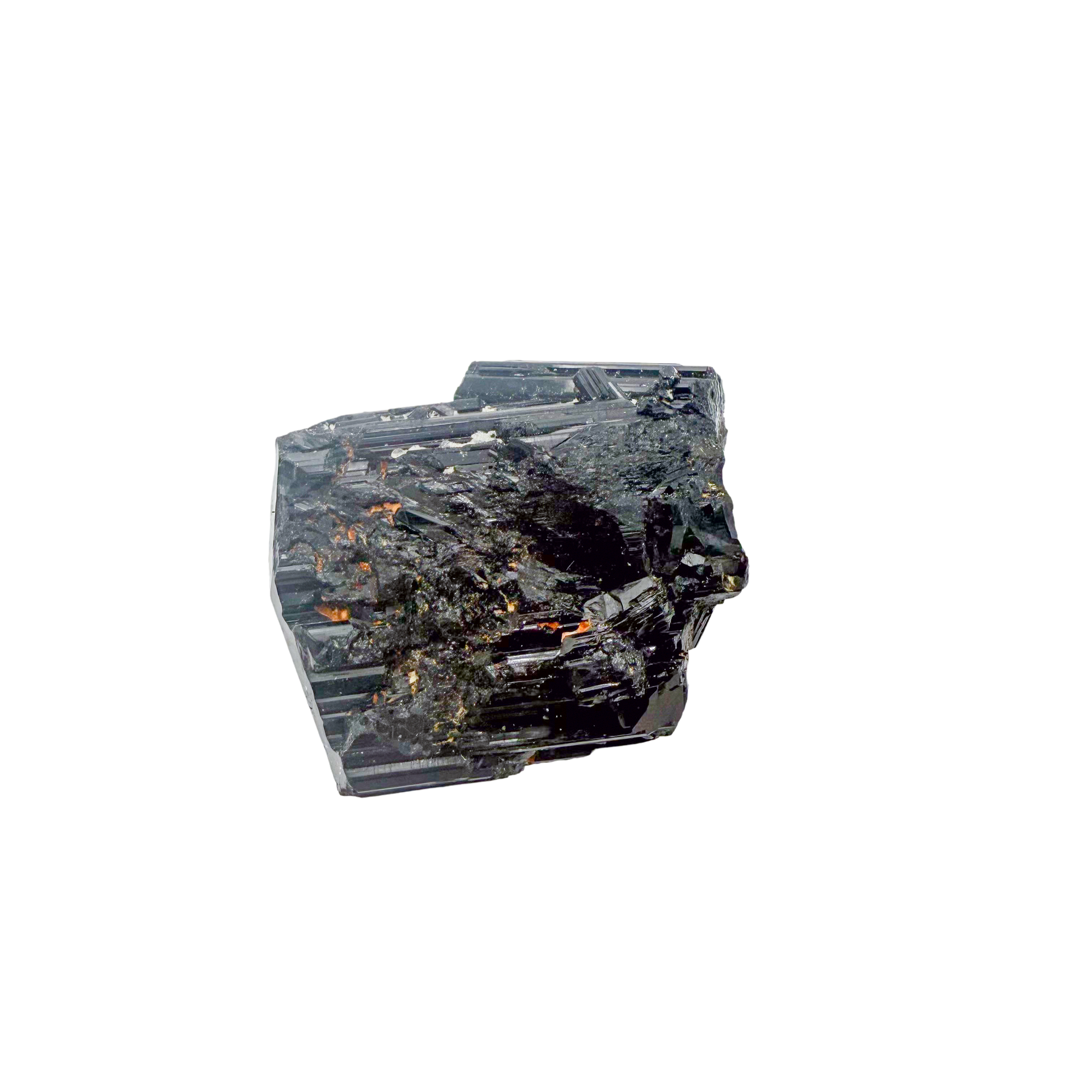 Raw black tourmaline specimen from Madagascar, alternate view