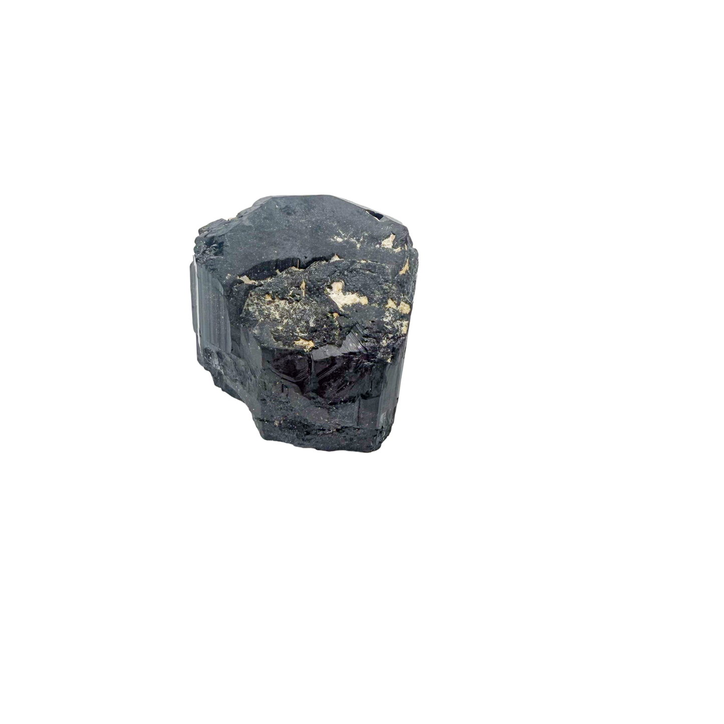 Raw black tourmaline specimen from Madagascar, alternate view