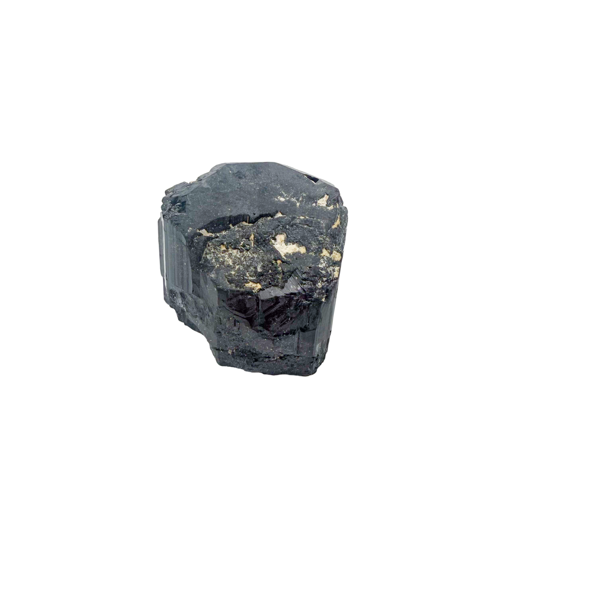 Raw black tourmaline specimen from Madagascar, alternate view