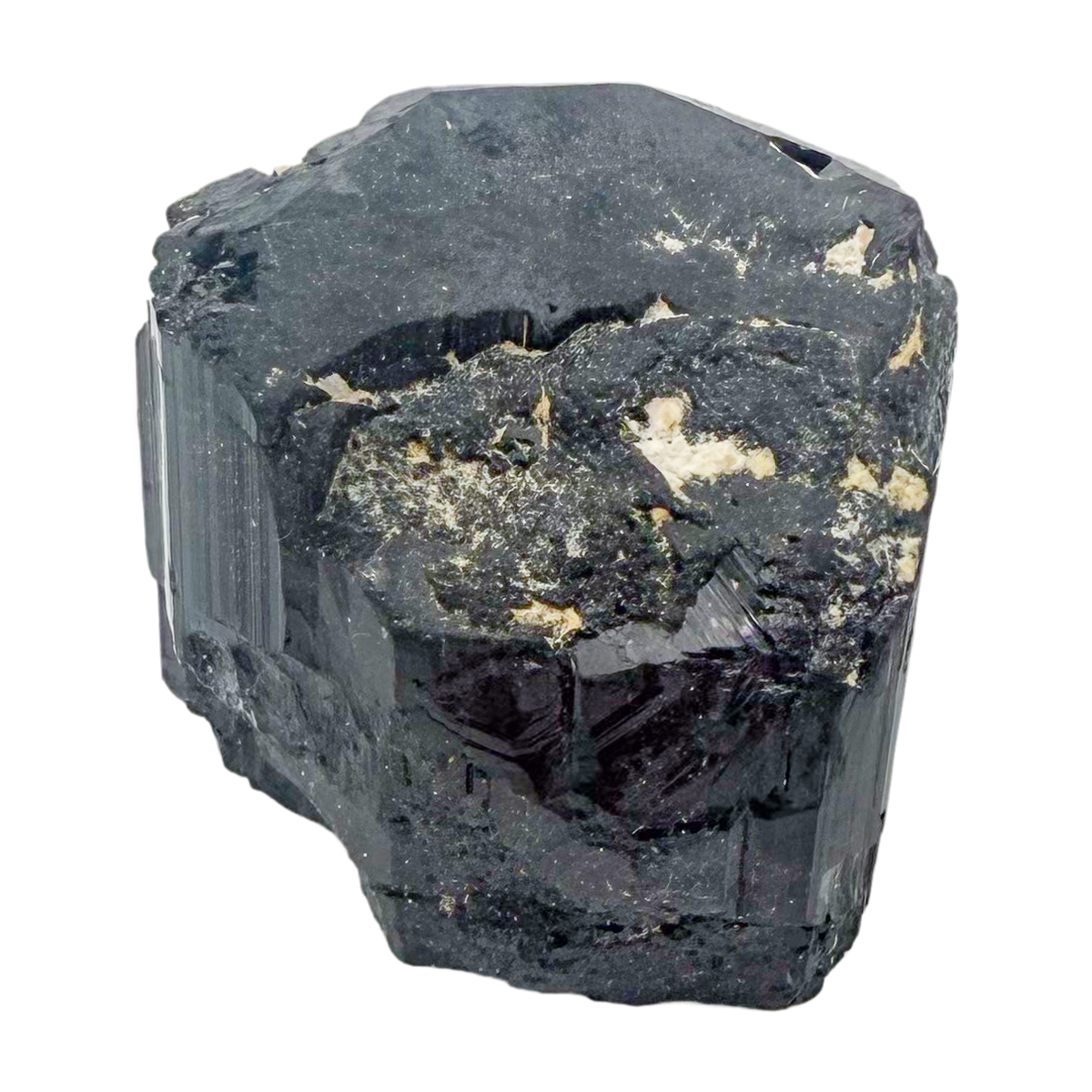 Raw black tourmaline specimen from Madagascar, alternate view