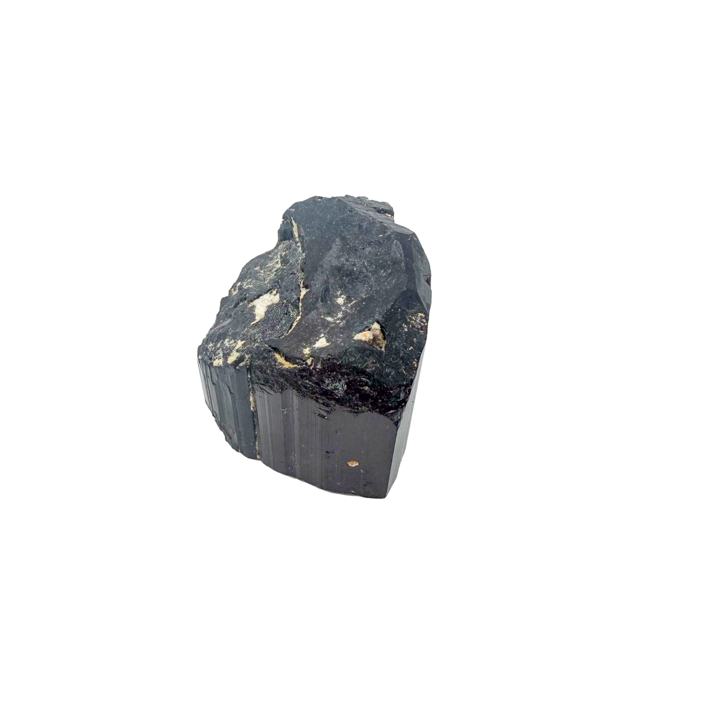 Raw black tourmaline specimen from Madagascar, alternate view